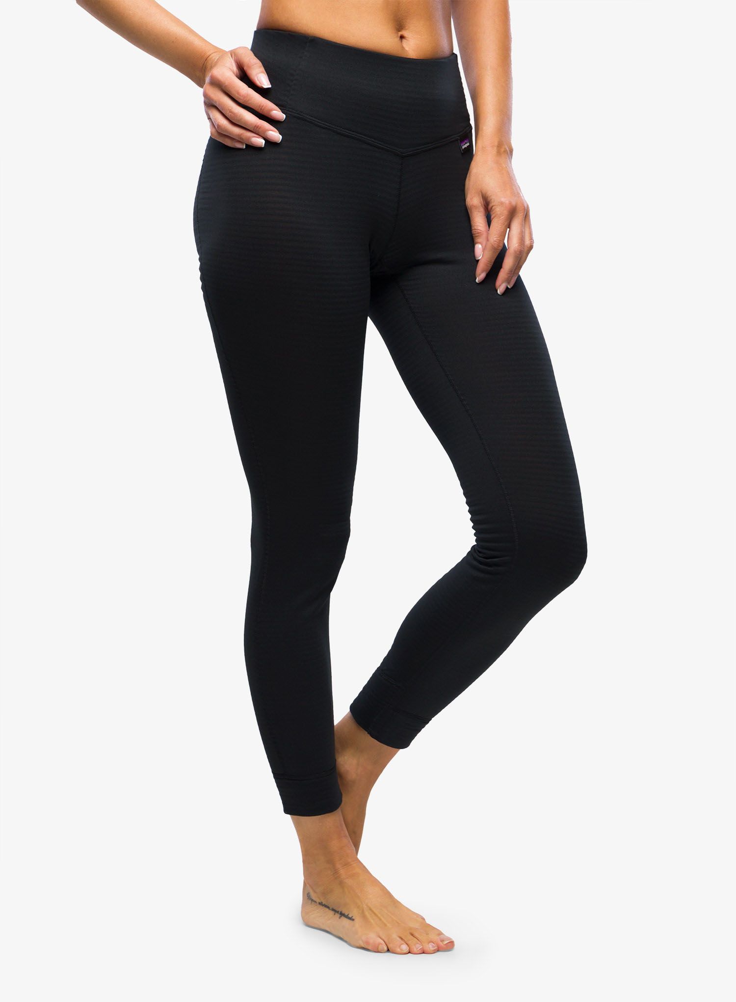 Ženske termo tajice Patagonia Cap TW Bottoms - black