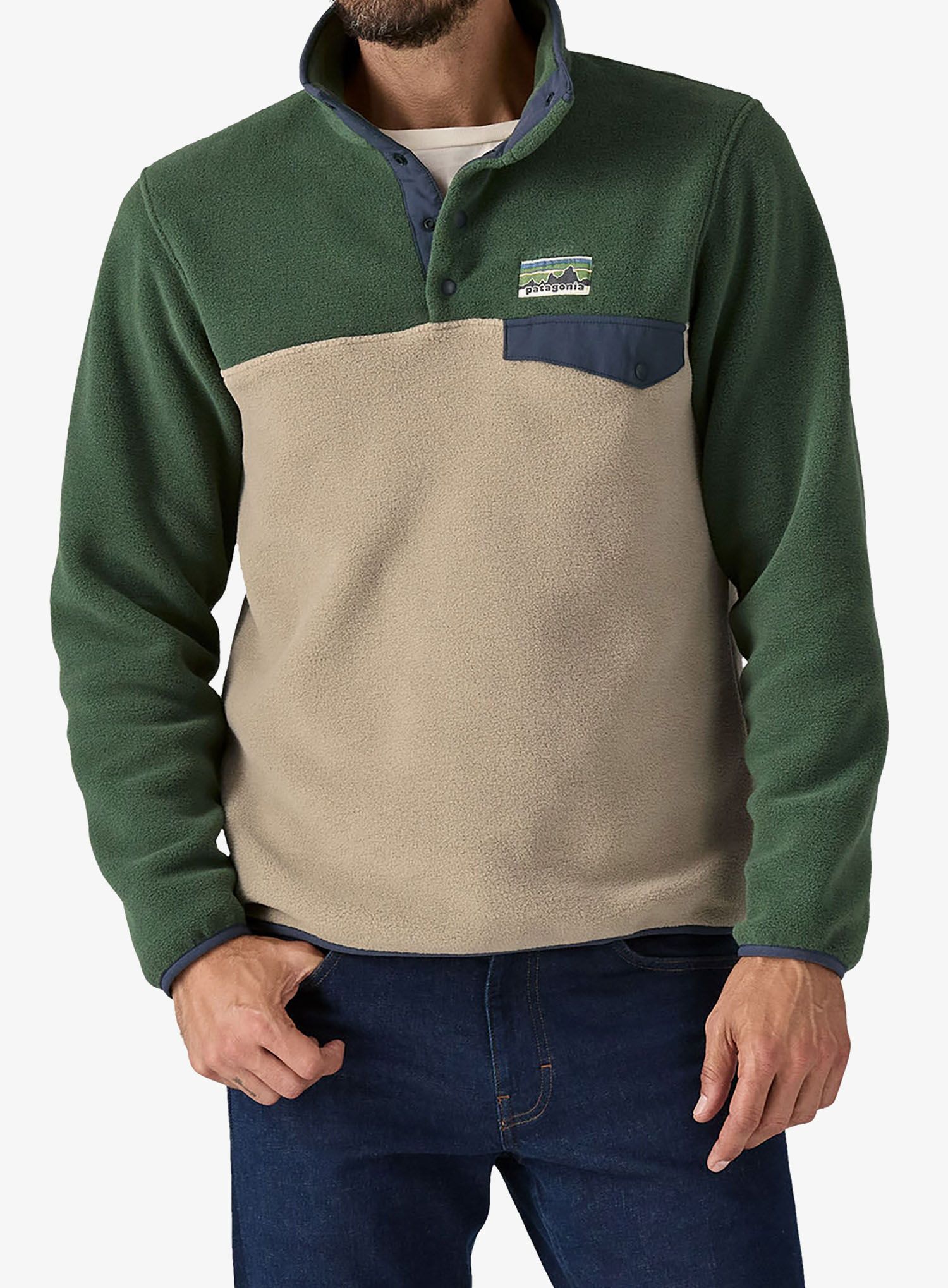 Dukserica od flisa Patagonia Lightweight Synch Snap-T Pullover - seabird grey