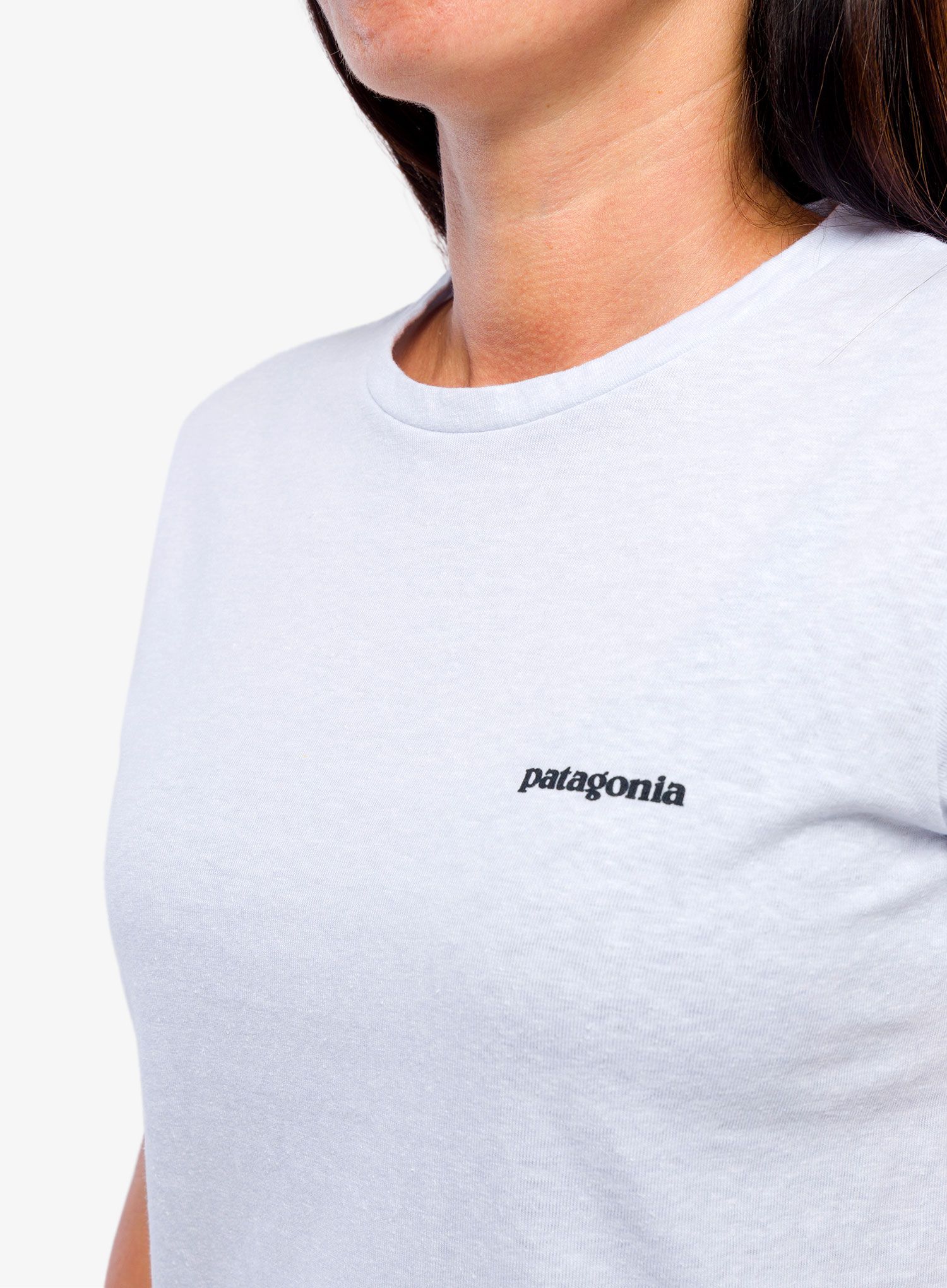 Ženska pamučna majica Patagonia P-6 Logo Responsibili-Tee - white