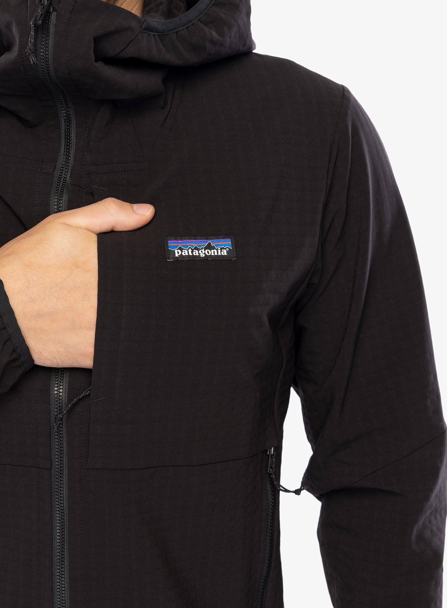 Softshell jakna Patagonia R1 TechFace Hoody - black