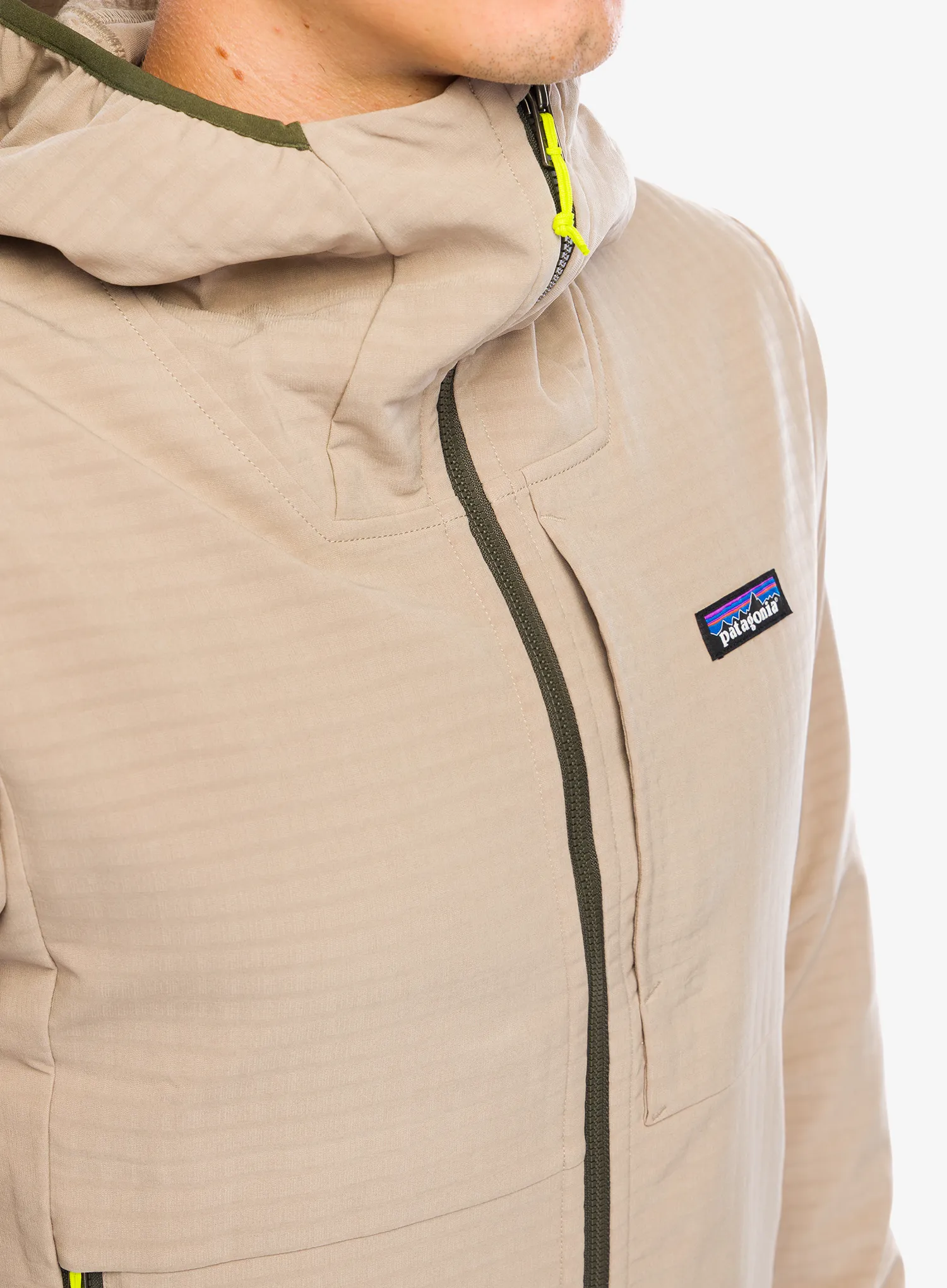 Softshell jakna Patagonia R1 TechFace Hoody - seabird grey