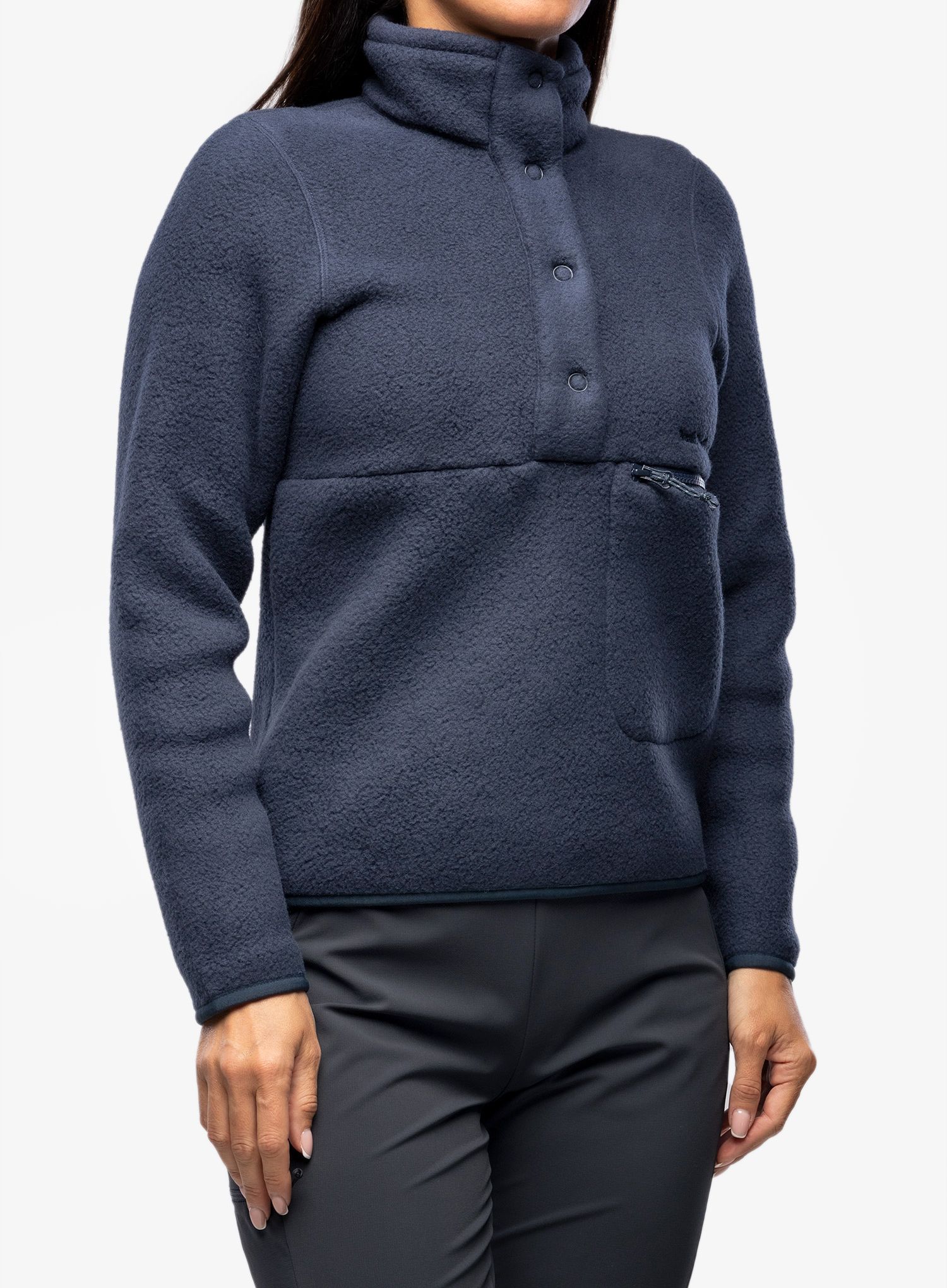 Ženska jakna od flisa Peak Performance Fleece Snap T-Neck - blue shadow