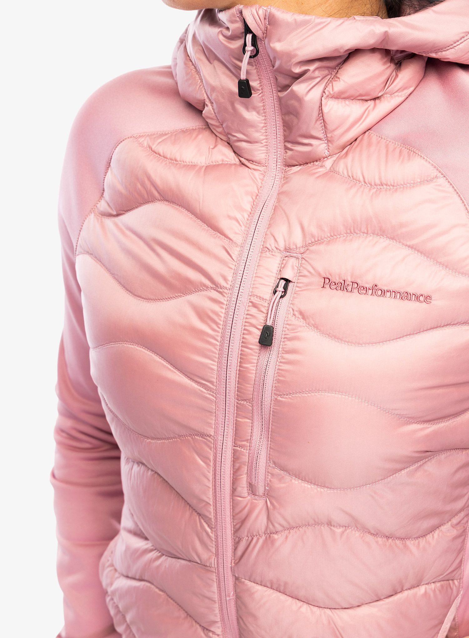 Ženska hibridna jakna Peak Performance Helium Down Hybrid Hood - bitter root