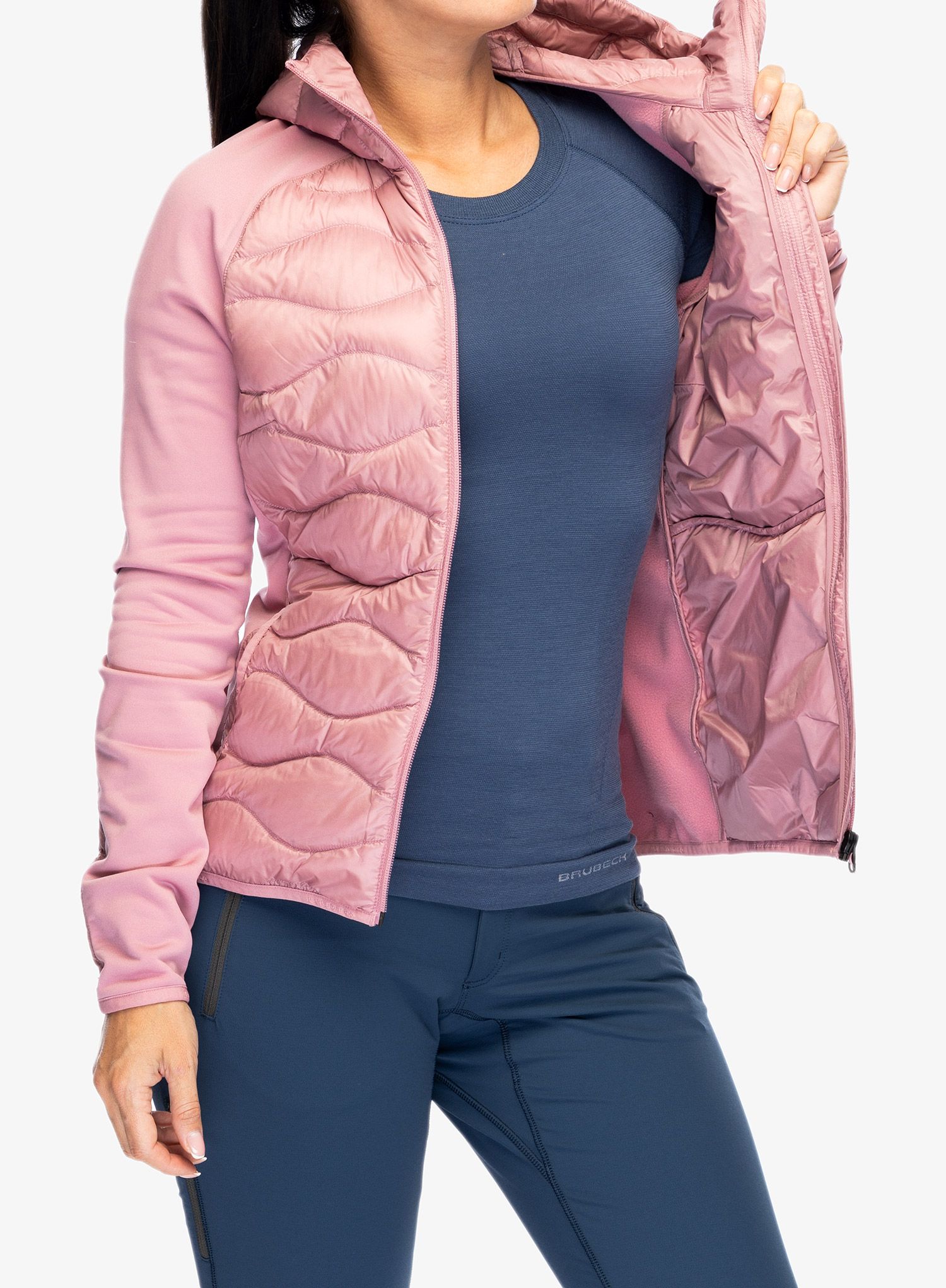 Ženska hibridna jakna Peak Performance Helium Down Hybrid Hood - bitter root