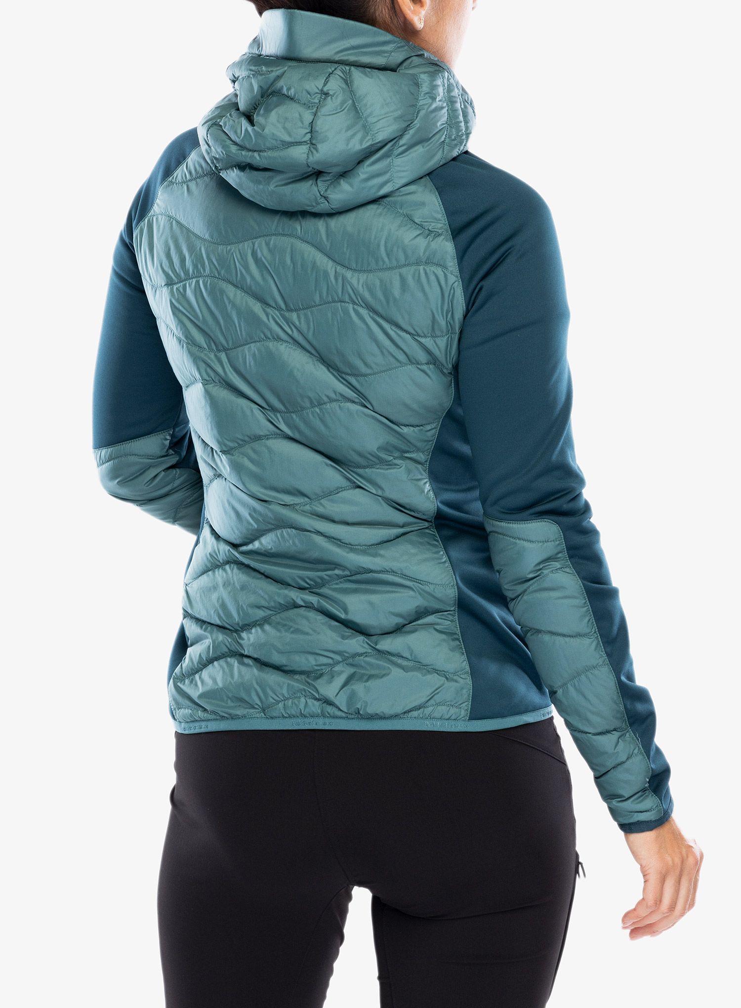 Ženska hibridna jakna Peak Performance Helium Down Hybrid Hood - hydro fresh