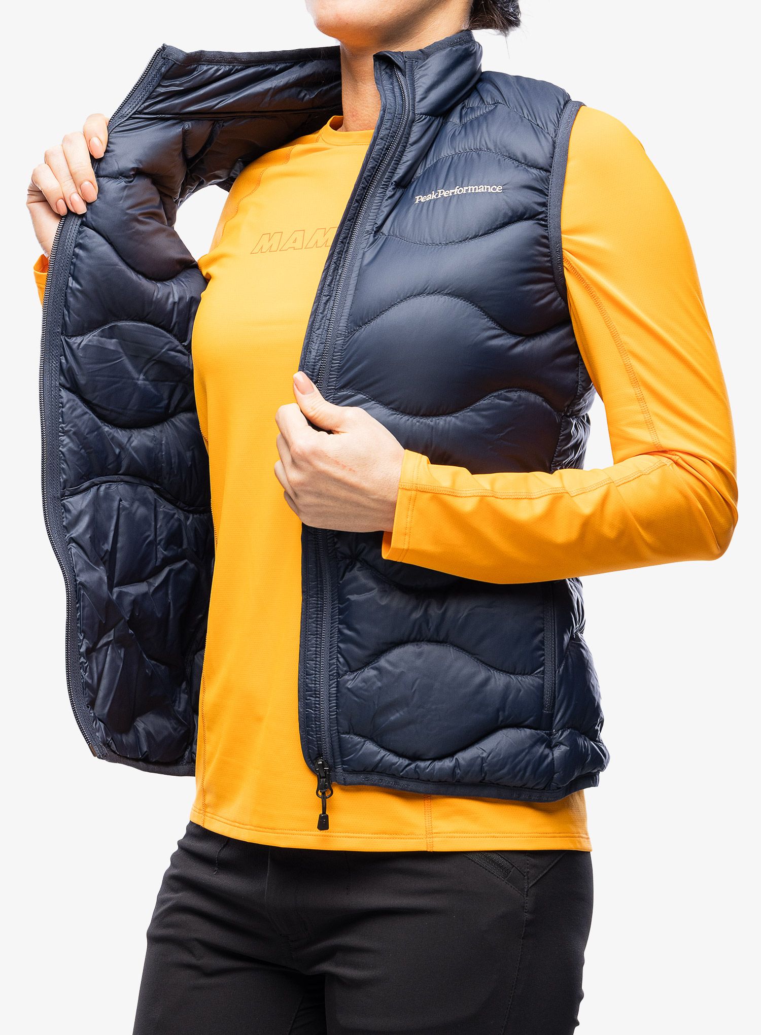 Ženski perjani prsluk Peak Performance Helium Down Vest - blue shadow