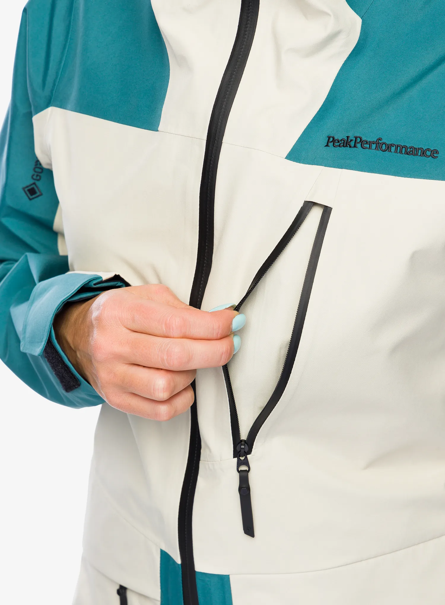 Ženska skijaška jakna Peak Performance Vertical GORE-TEX 3L Jacket - hydro fresh/sand fog