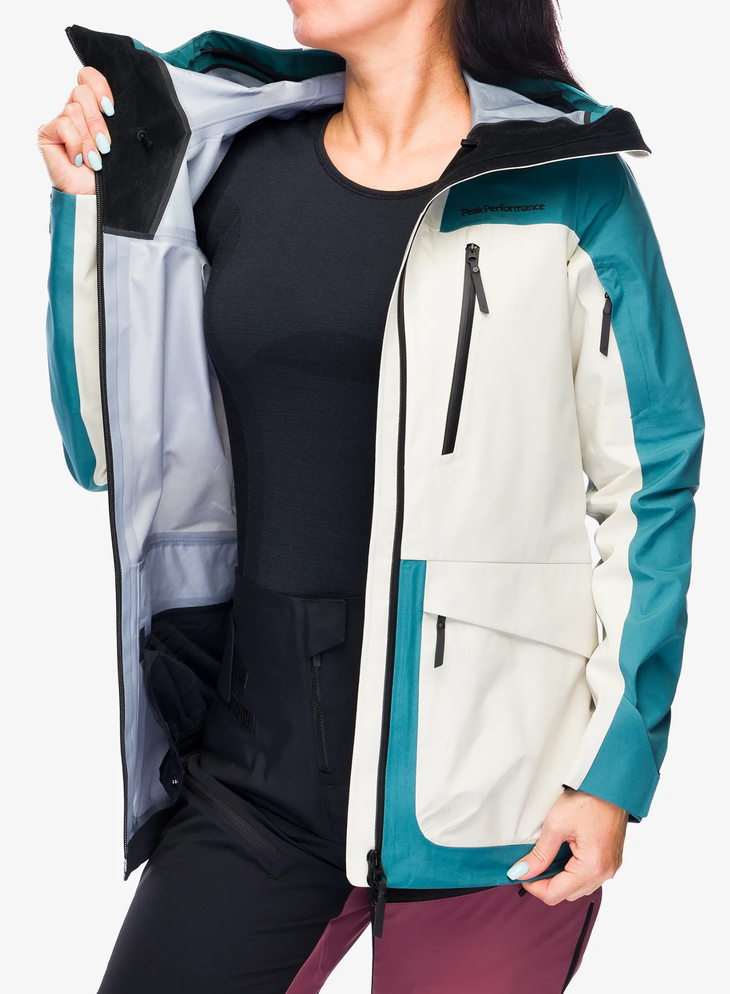Ženska skijaška jakna Peak Performance Vertical GORE-TEX 3L Jacket - hydro fresh/sand fog