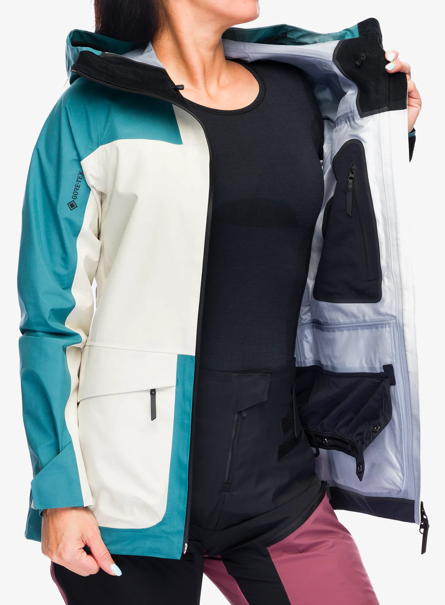 Ženska skijaška jakna Peak Performance Vertical GORE-TEX 3L Jacket - hydro fresh/sand fog