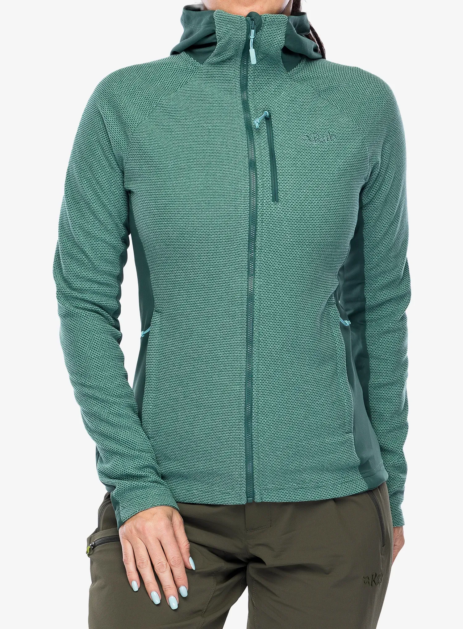 Dukserica s kapuljačom ženska Rab Capacitor Hoody - eucalyptus