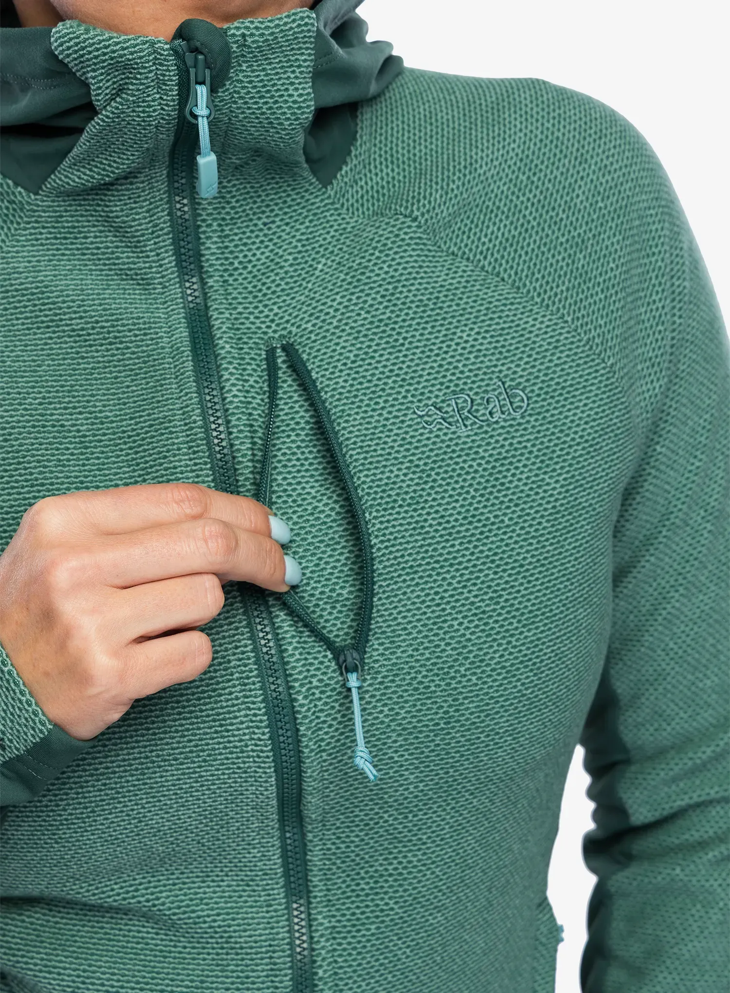 Dukserica s kapuljačom ženska Rab Capacitor Hoody - eucalyptus