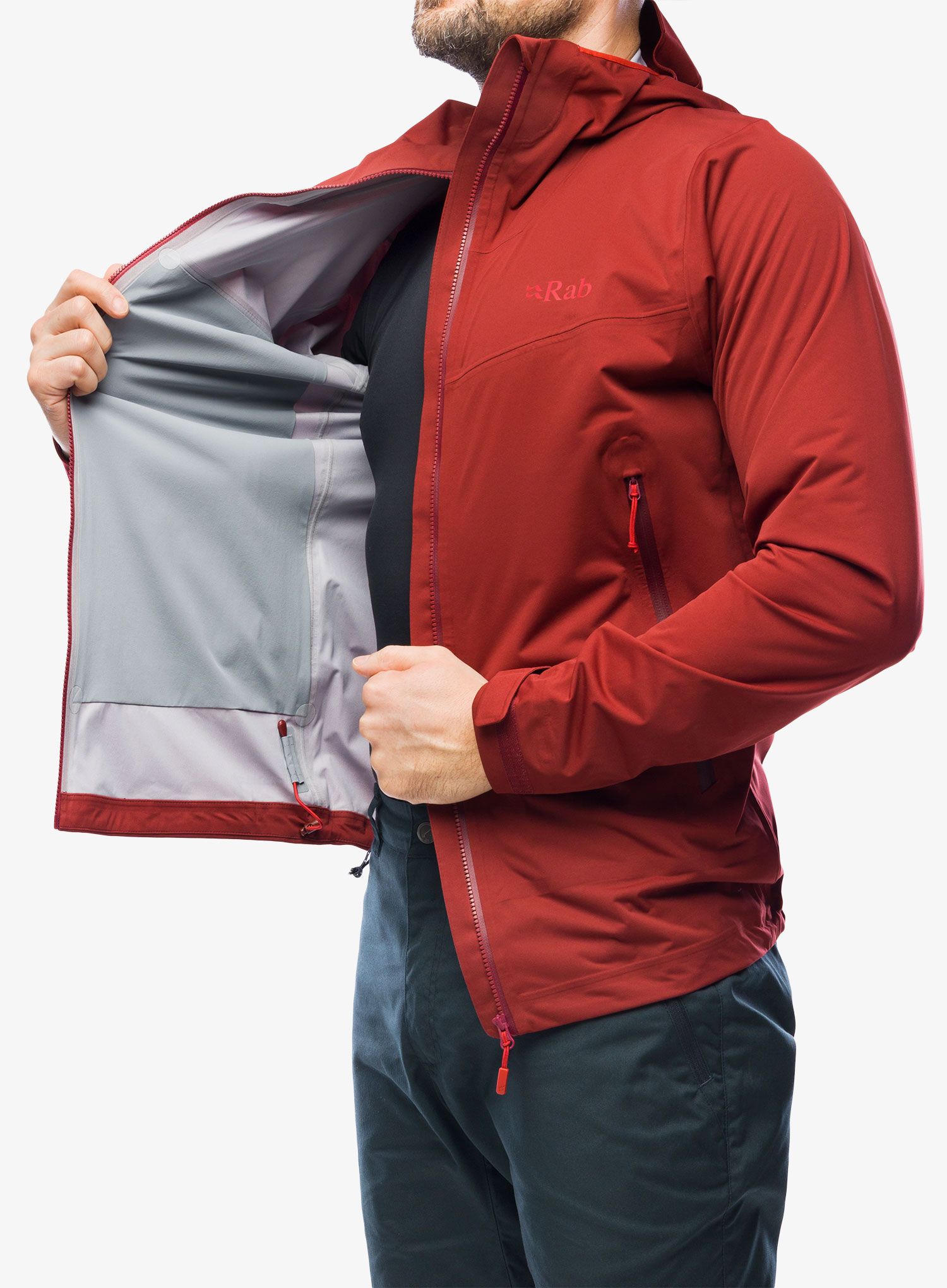 Kišna jakna Rab Kinetic 2.0 Jacket - oxblood red