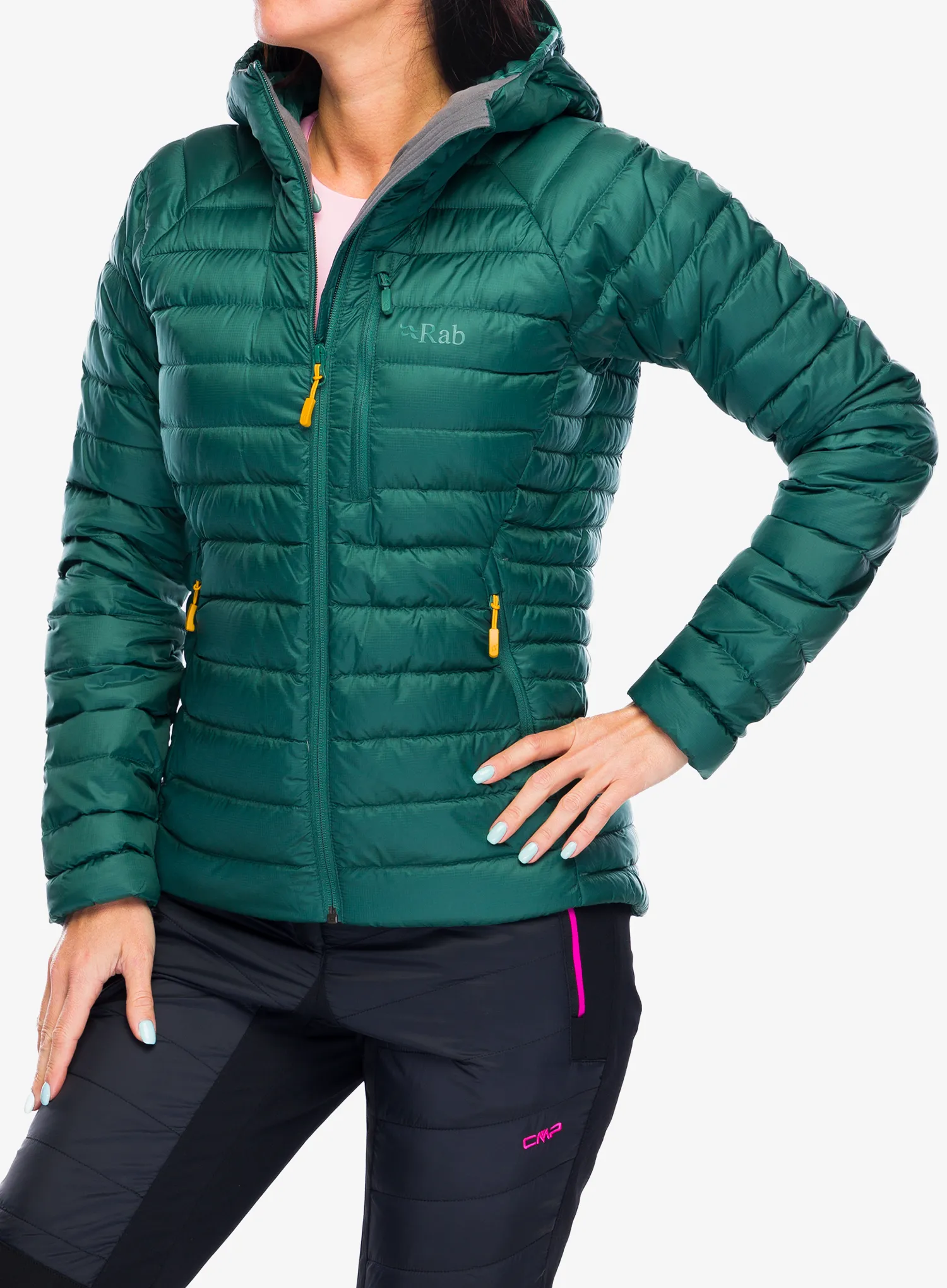 Ženska perjana jakna Rab Microlight Alpine Jacket - green slate