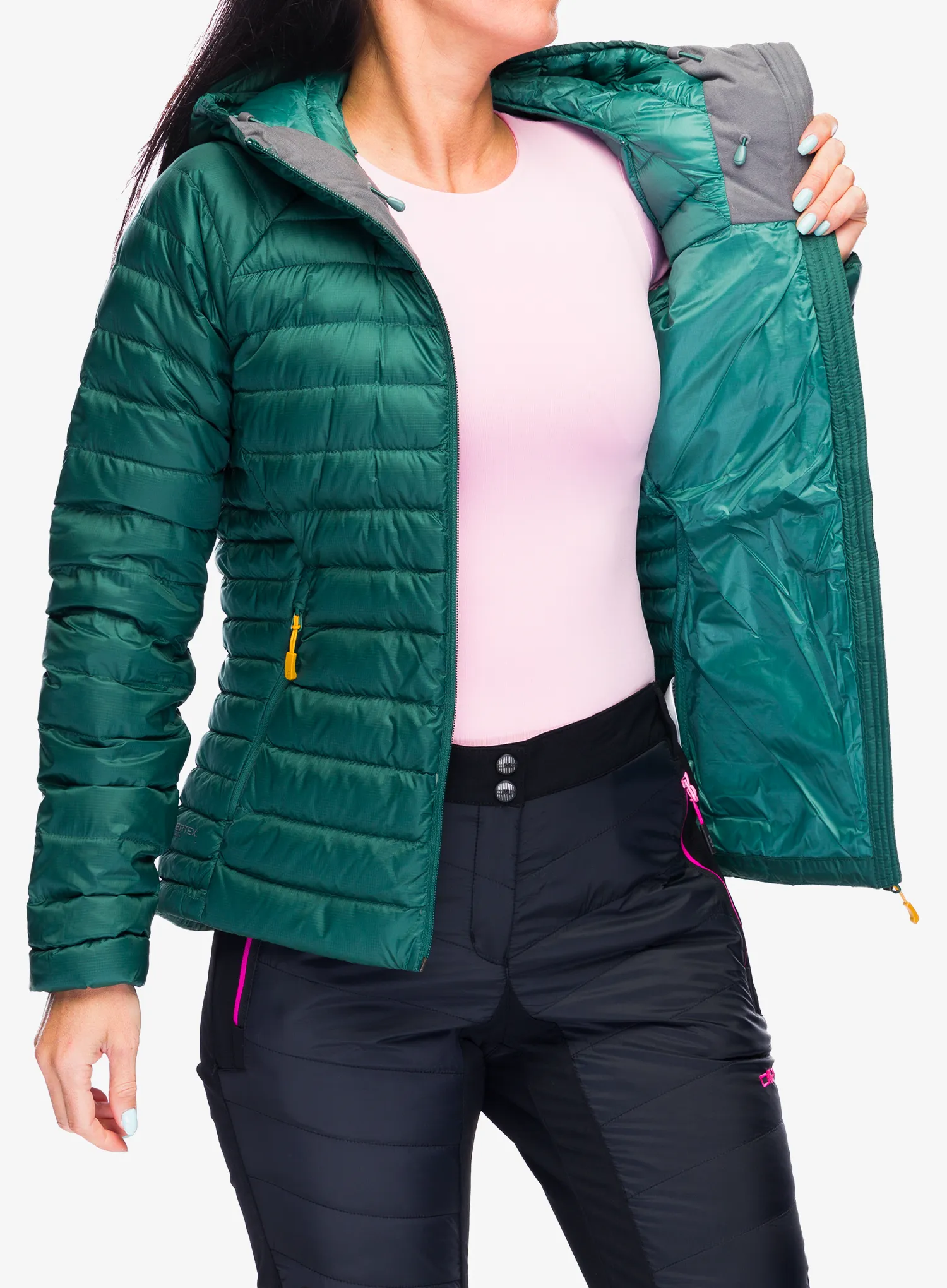 Ženska perjana jakna Rab Microlight Alpine Jacket - green slate
