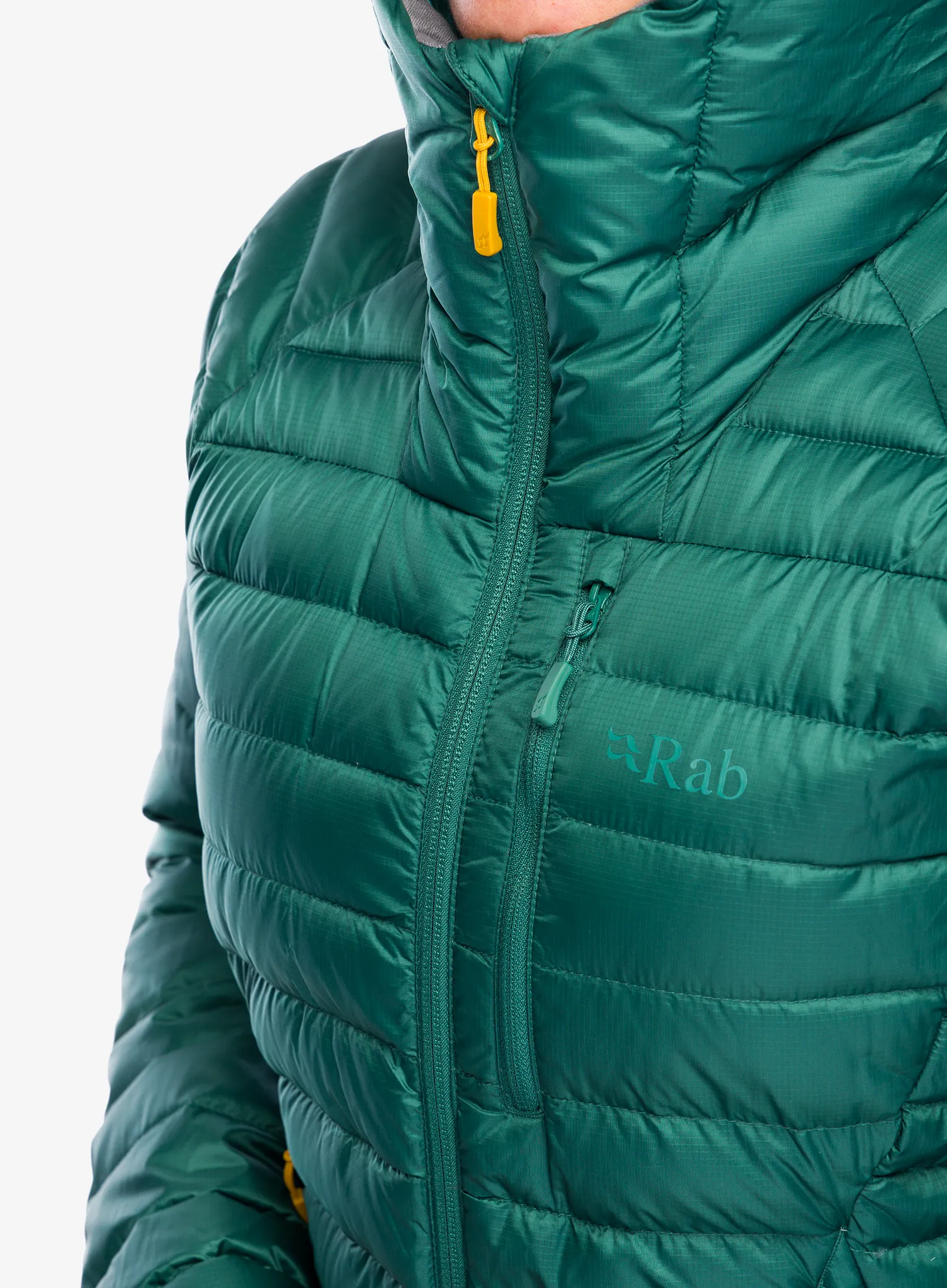 Ženska perjana jakna Rab Microlight Alpine Jacket - green slate