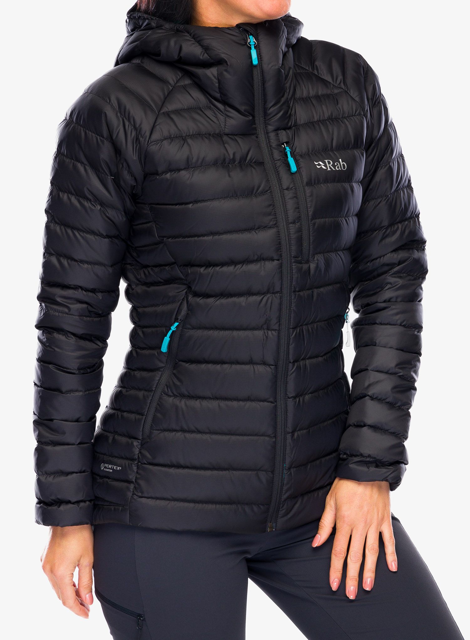 Ženska perjana jakna Rab Microlight Alpine Long Jacket - black