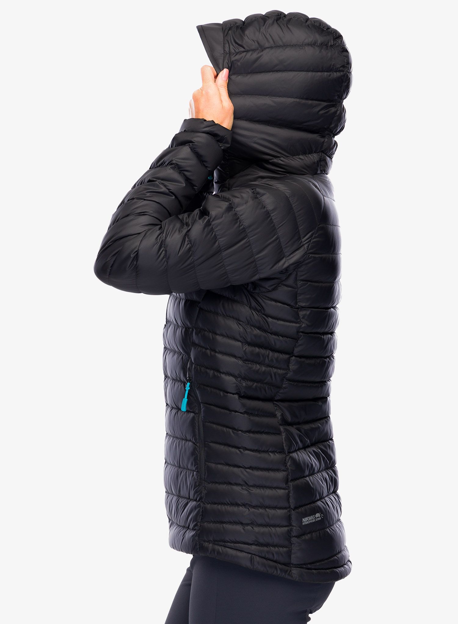 Ženska perjana jakna Rab Microlight Alpine Long Jacket - black