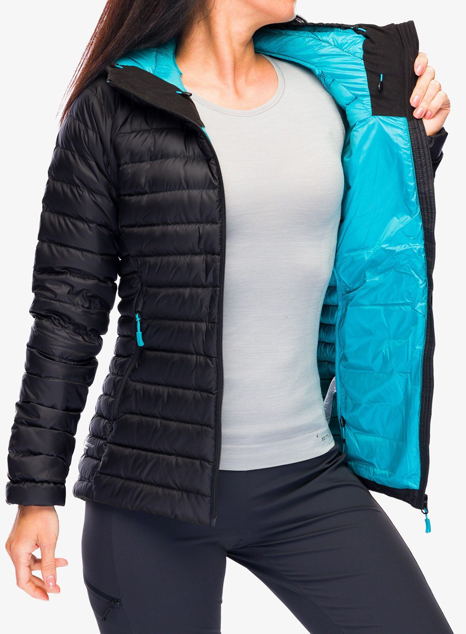 Ženska perjana jakna Rab Microlight Alpine Long Jacket - black