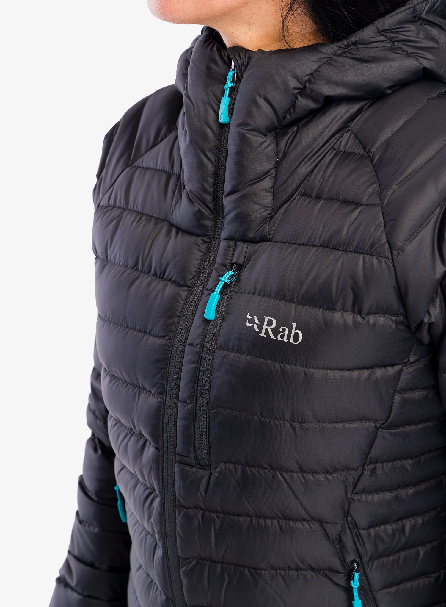 Ženska perjana jakna Rab Microlight Alpine Long Jacket - black