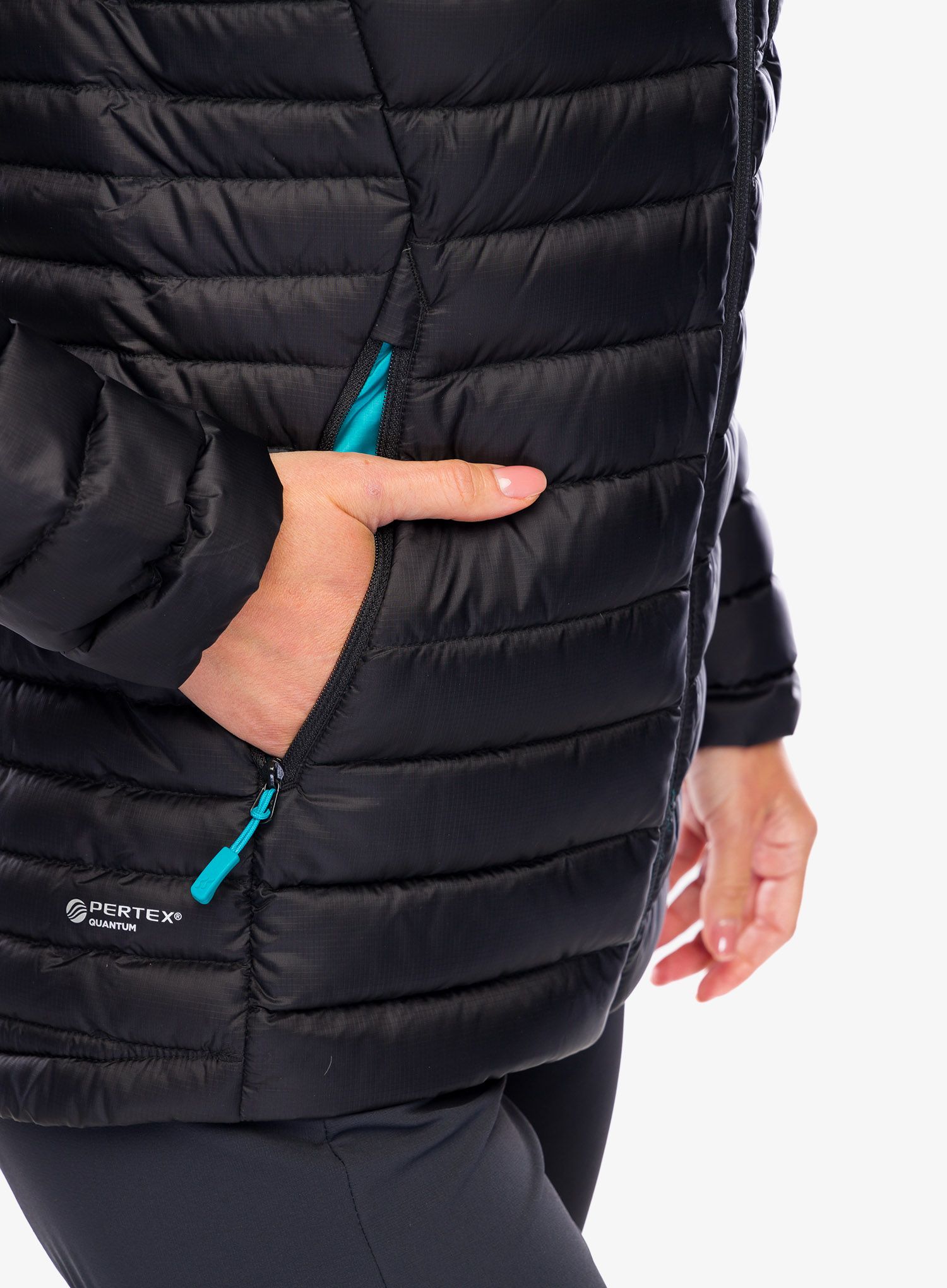Ženska perjana jakna Rab Microlight Alpine Long Jacket - black