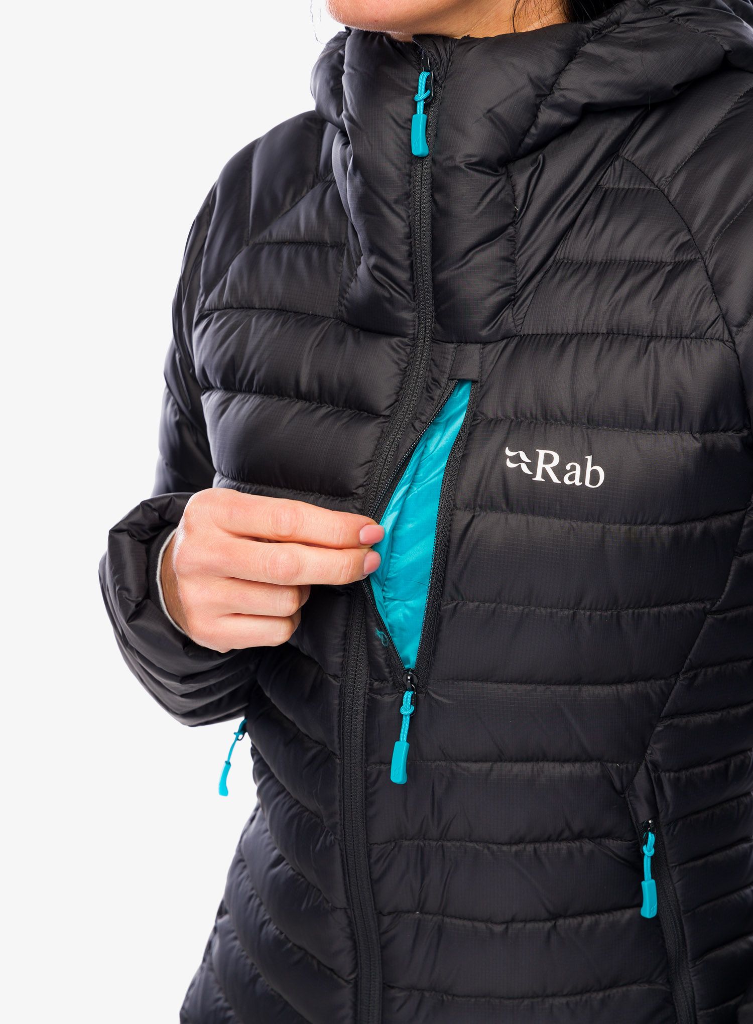 Ženska perjana jakna Rab Microlight Alpine Long Jacket - black