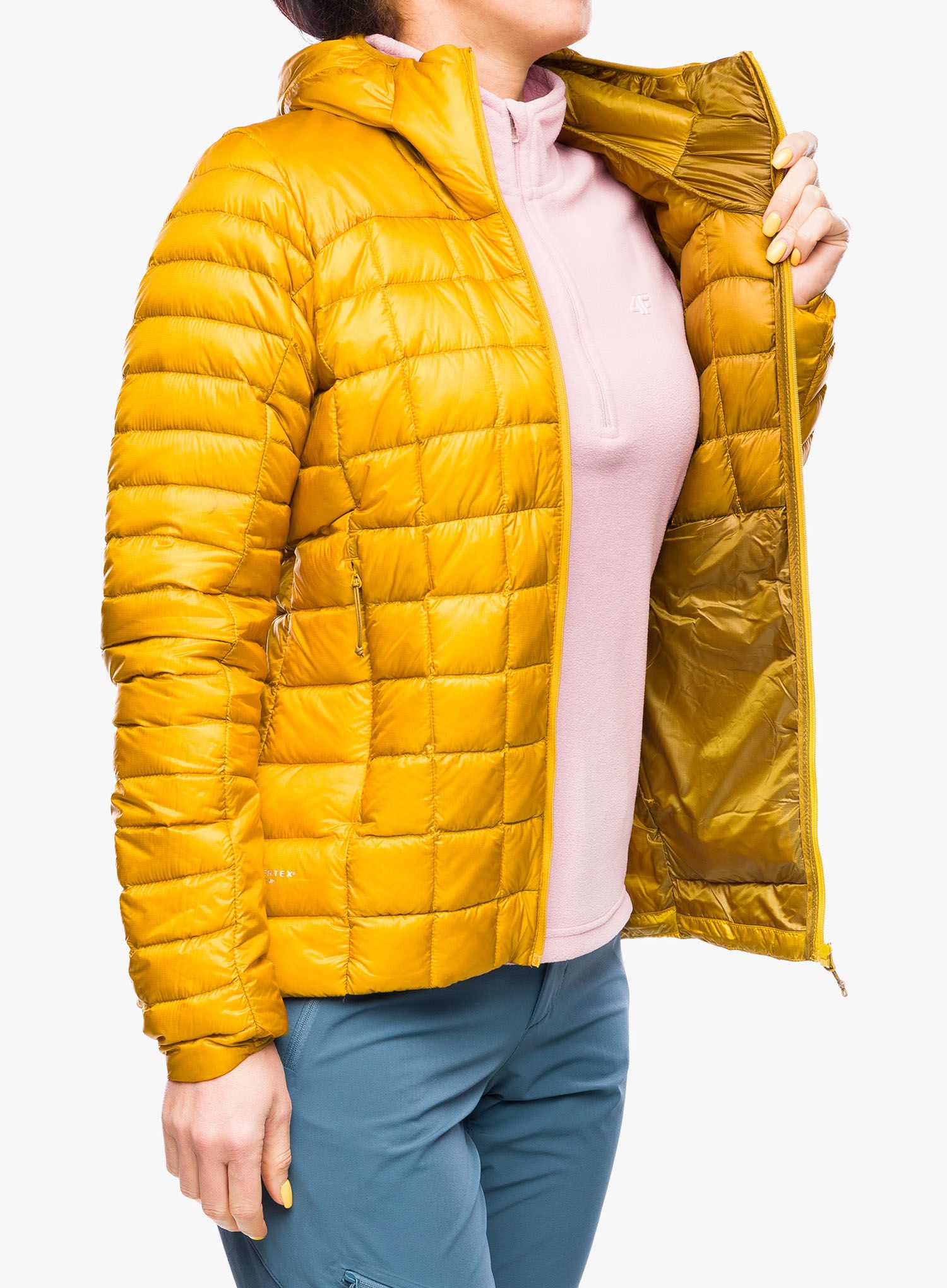 Ženska perjana jakna Rab Mythic Alpine Light Jacket - sahara