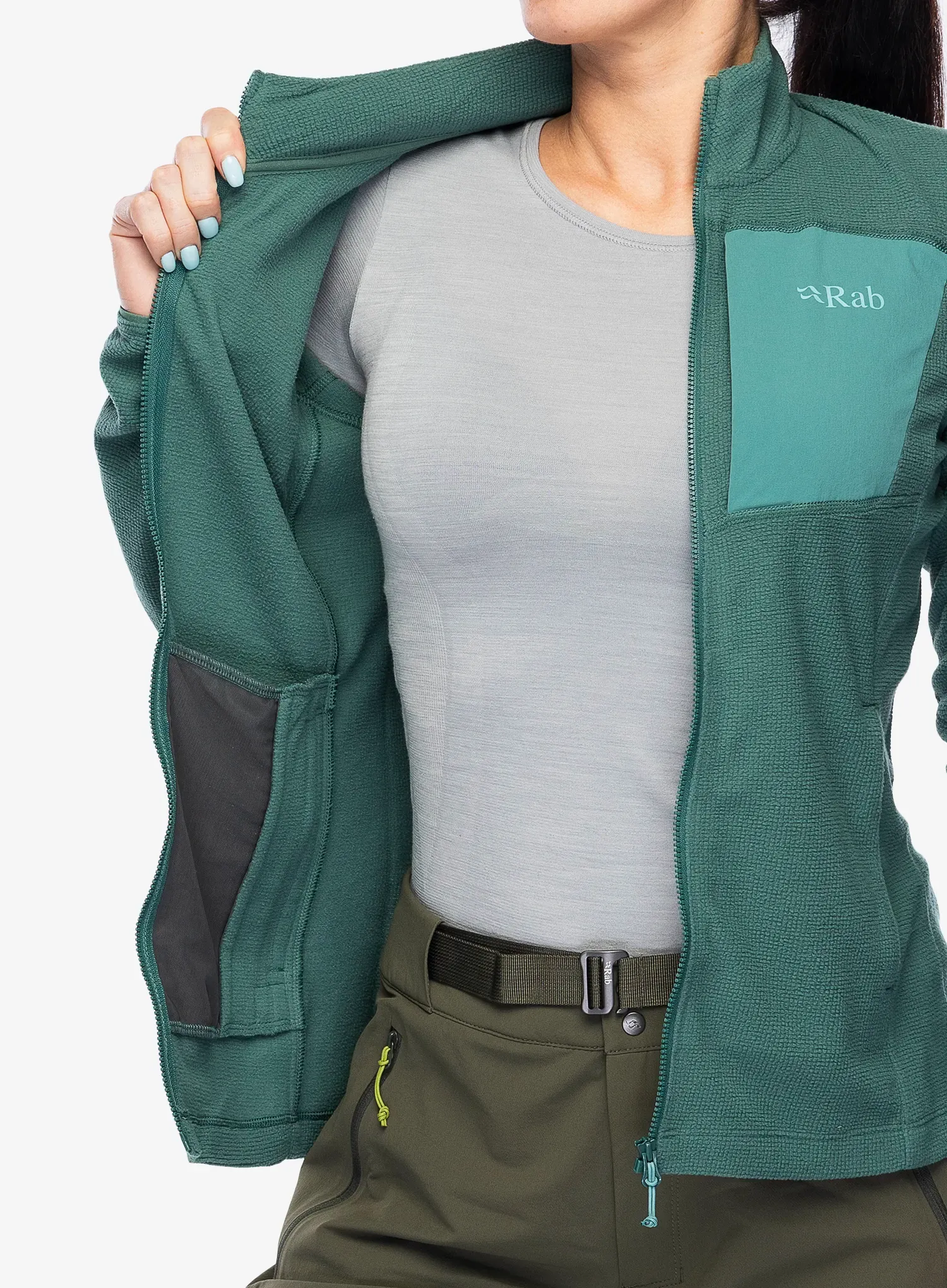 Ženska dukserica na otkopčavanje Rab Tecton Jacket - green slate