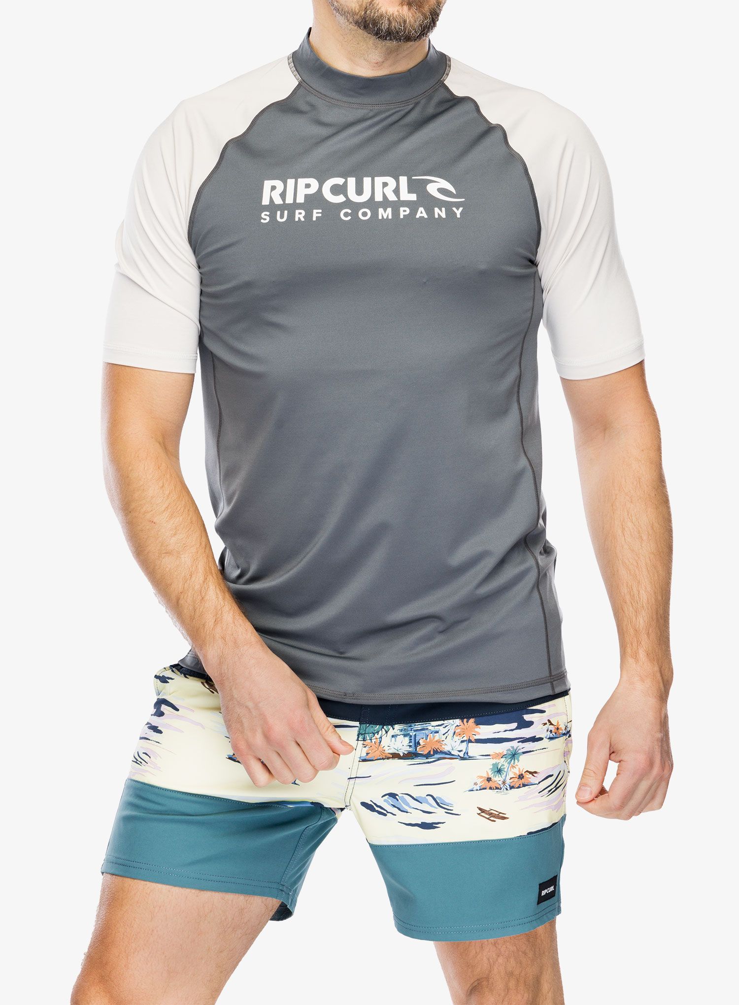 Brzosušeća majica Rip Curl Shock Upf S/S - dark grey