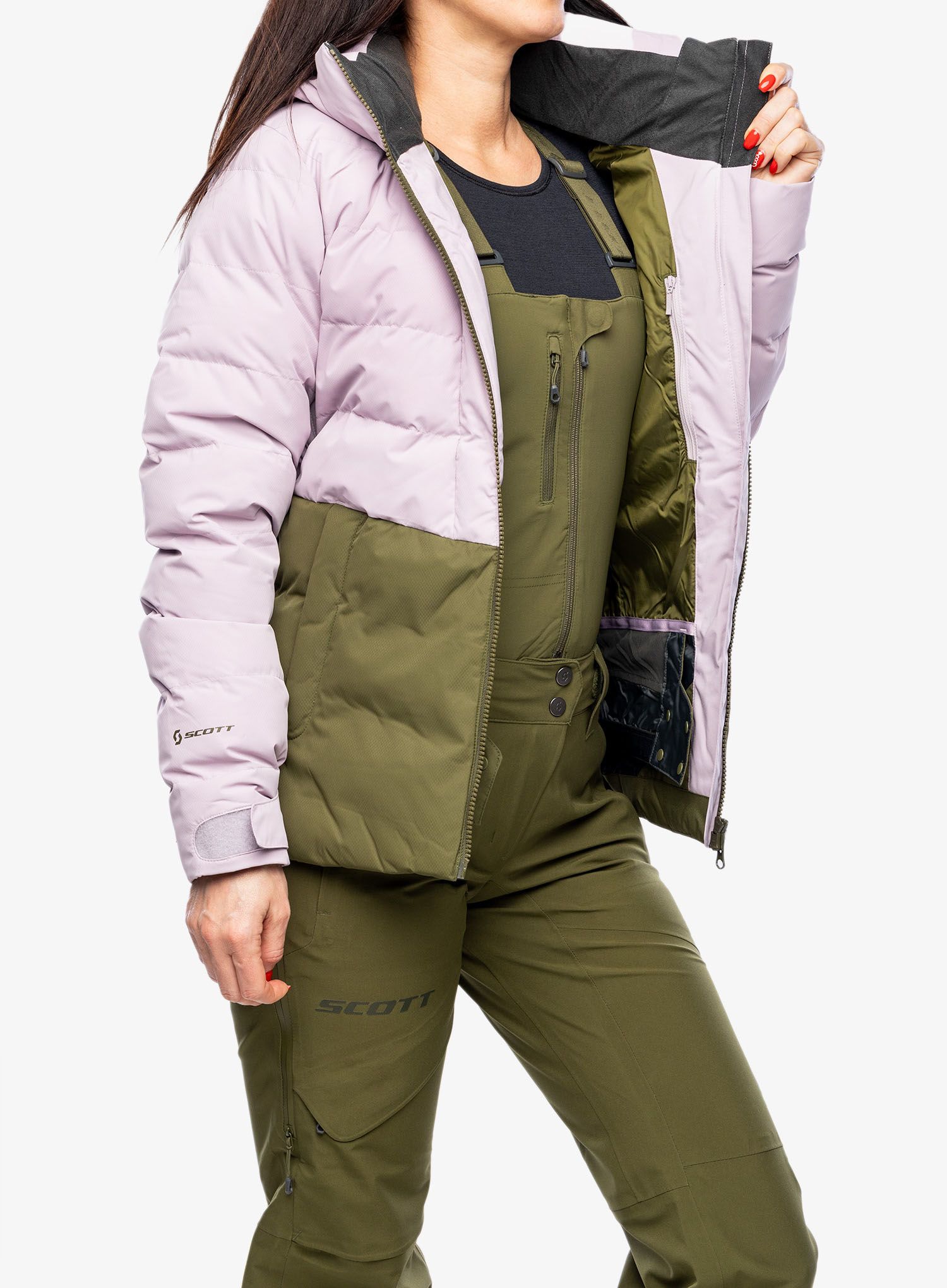Ženska jakna SCOTT Jacket W's Ultimate Warm - cloud pink/fir green