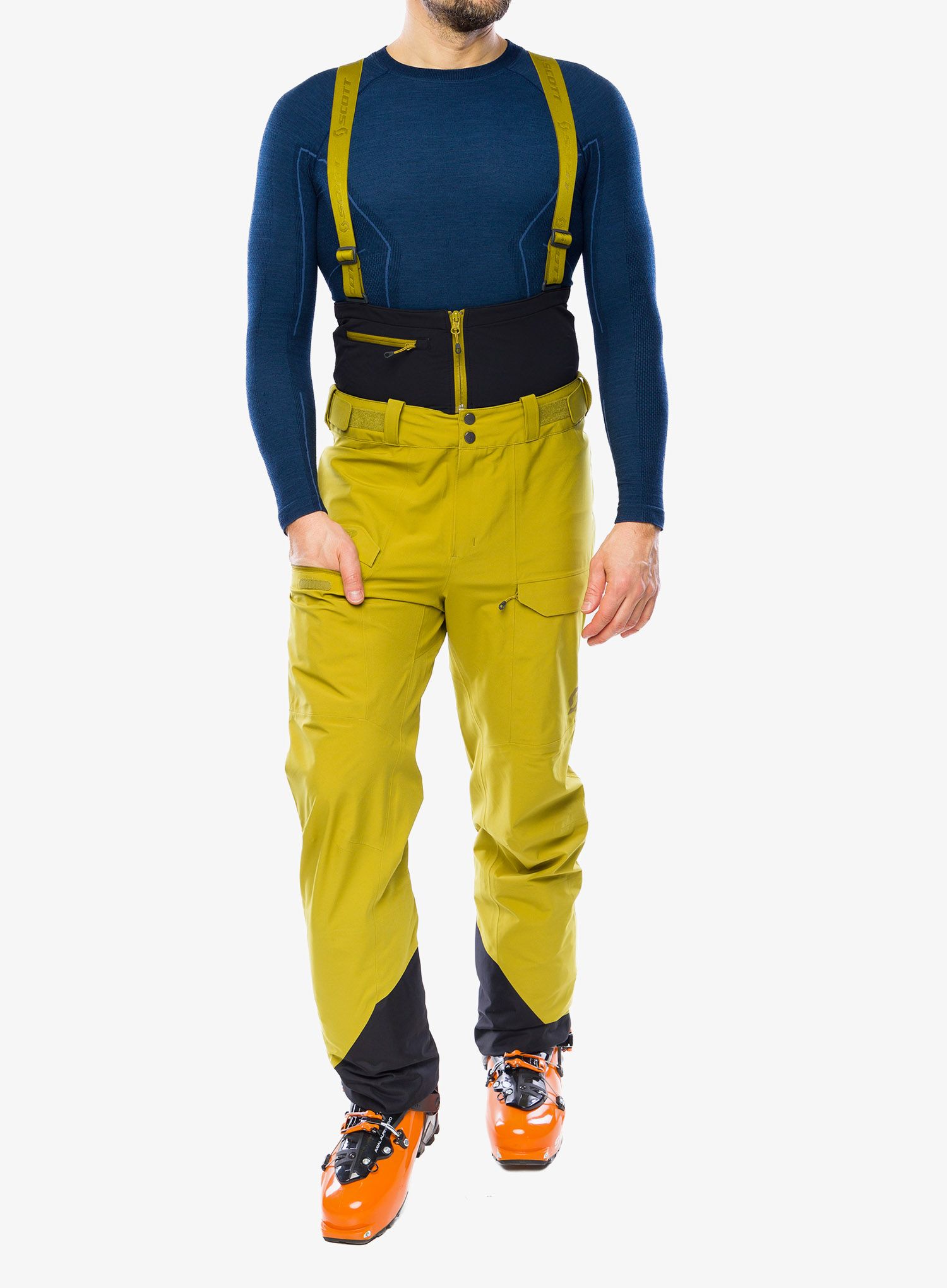 Hlače za turno skijanje SCOTT Pants Vertic 3L - savanna green
