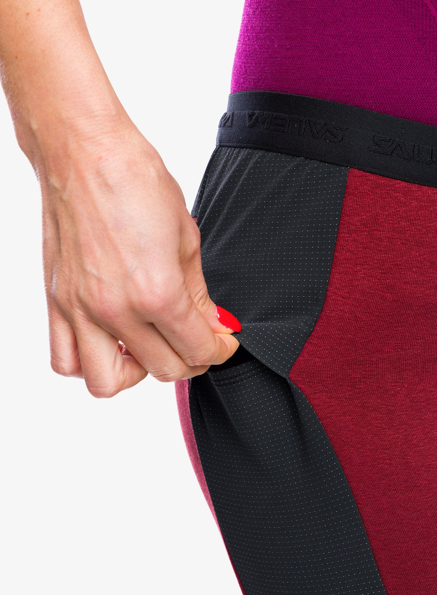 Ženske penjačke hlače Salewa Lavaredo Hemp Train Pants - syrah