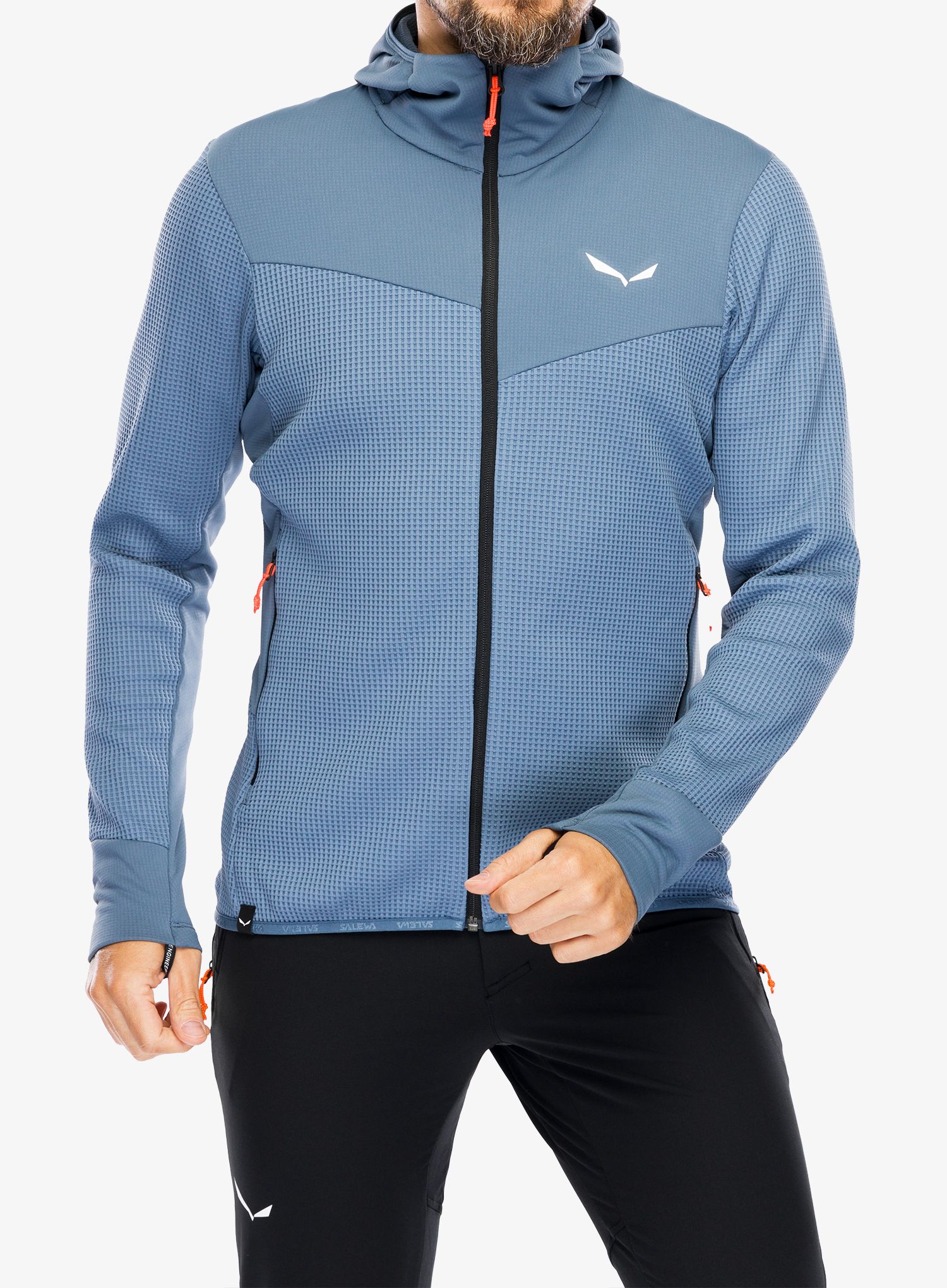 Dukserica od flisa Salewa Puez Waffle Hyb PL HD Jacket - java blue