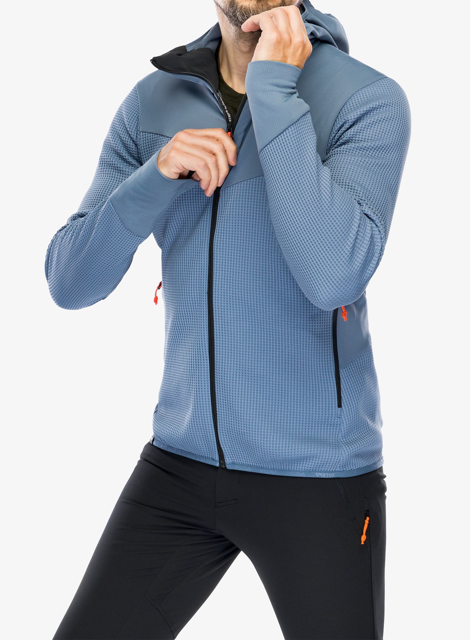 Dukserica od flisa Salewa Puez Waffle Hyb PL HD Jacket - java blue