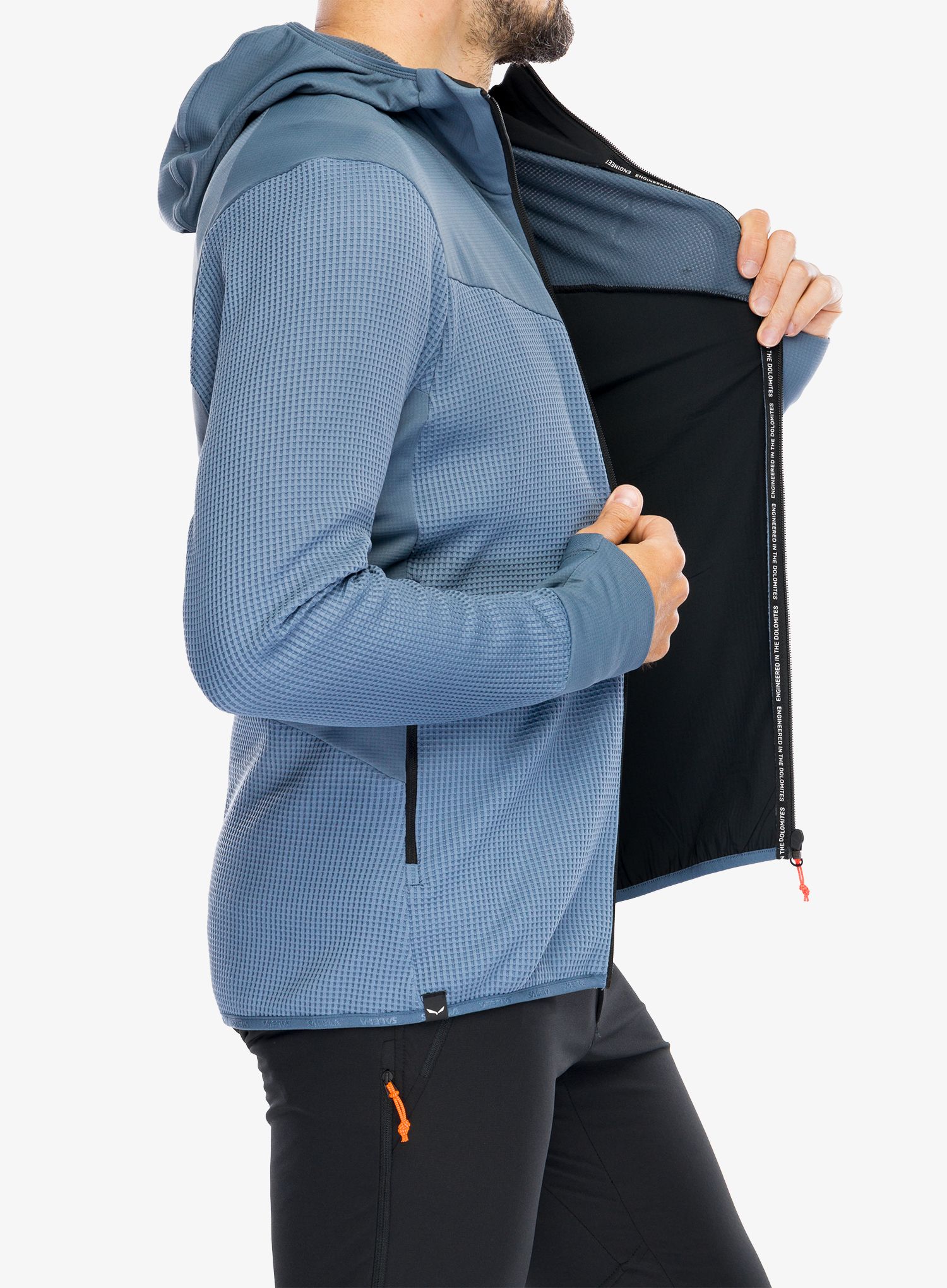 Dukserica od flisa Salewa Puez Waffle Hyb PL HD Jacket - java blue