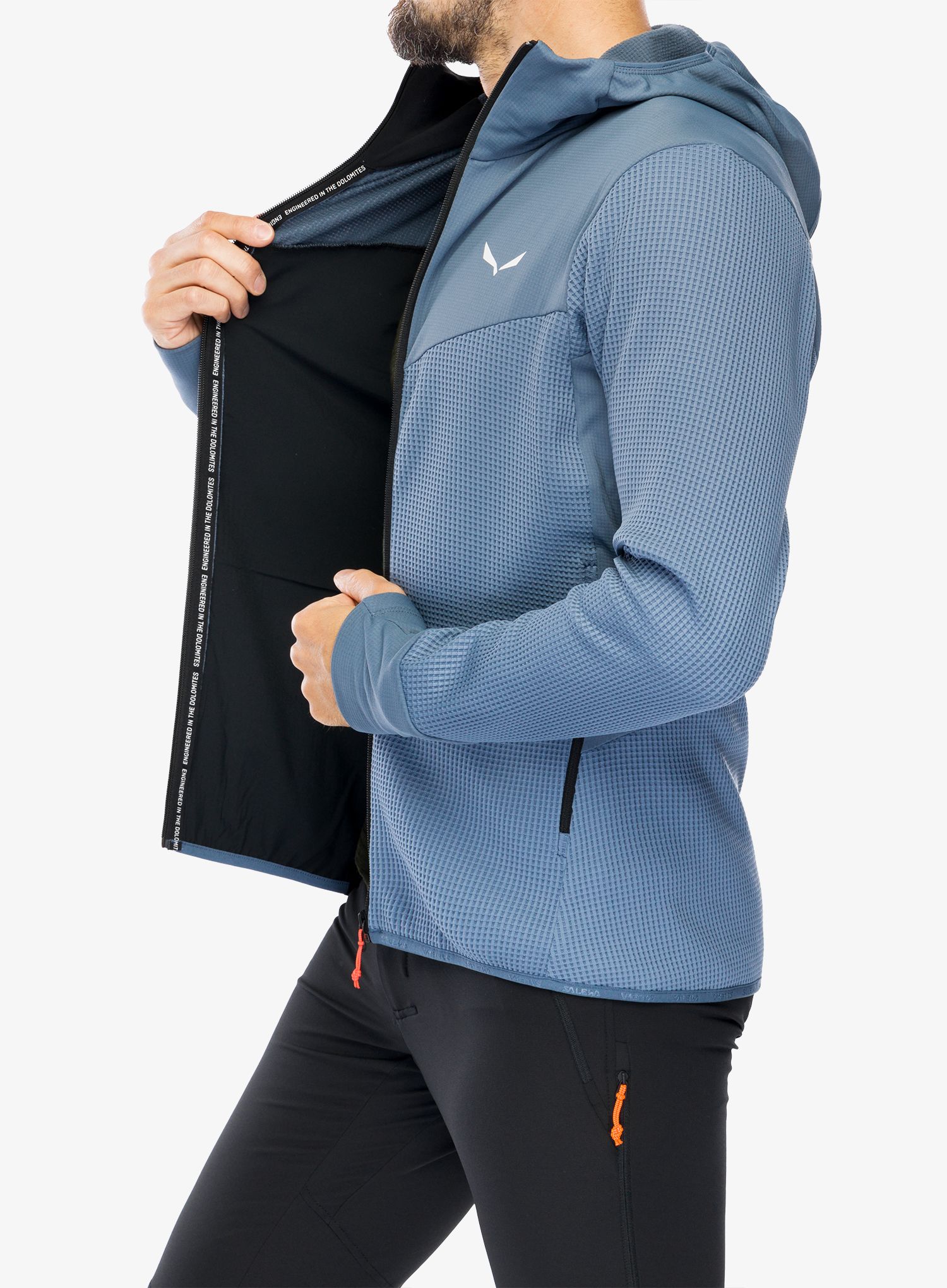Dukserica od flisa Salewa Puez Waffle Hyb PL HD Jacket - java blue