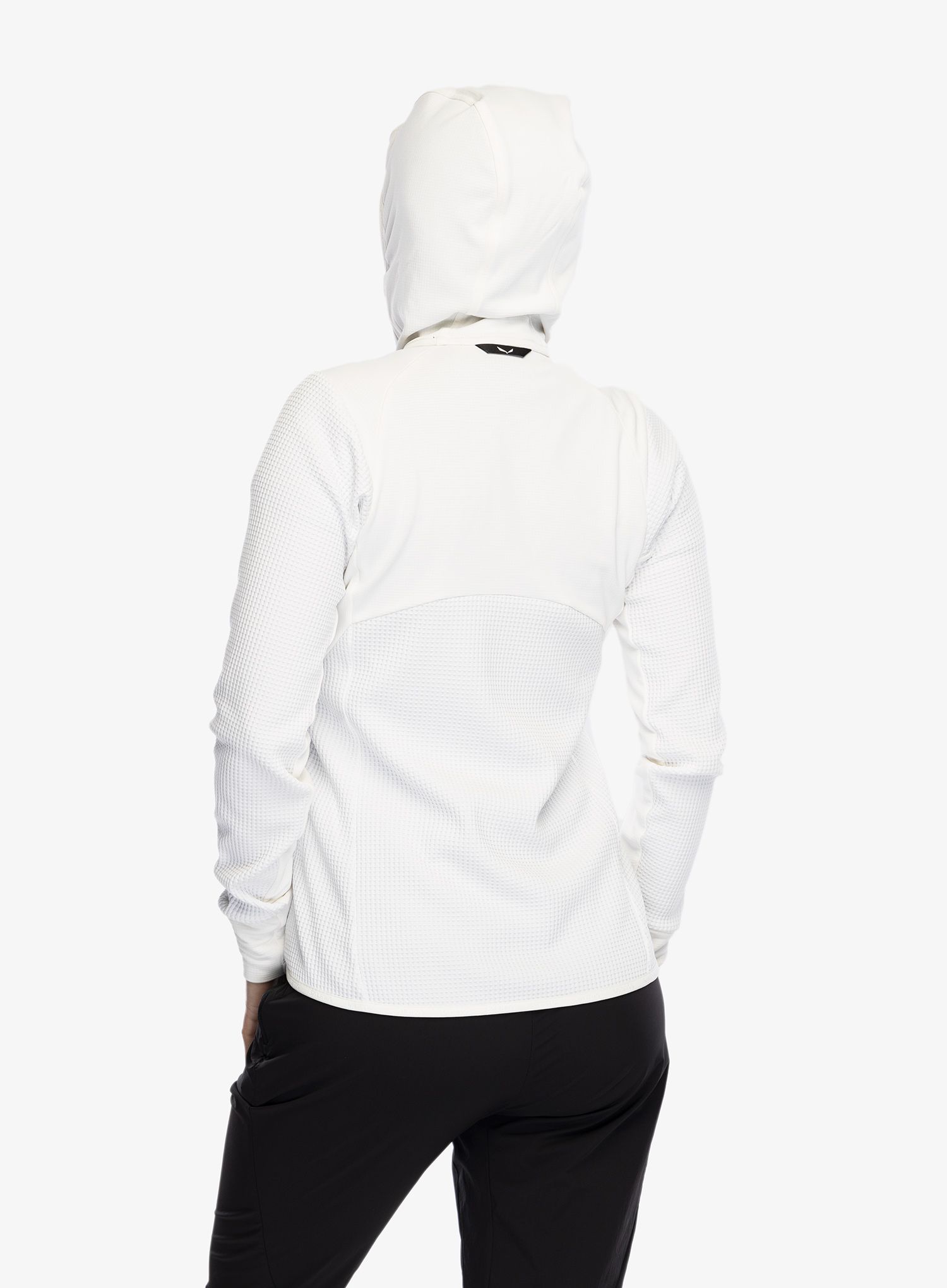 Ženska trekking dukserica Salewa Puez Waffle Hyb PL HD Jacket - white