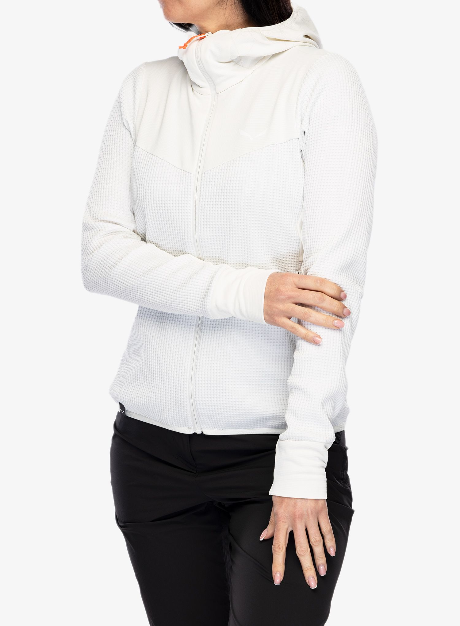 Ženska trekking dukserica Salewa Puez Waffle Hyb PL HD Jacket - white