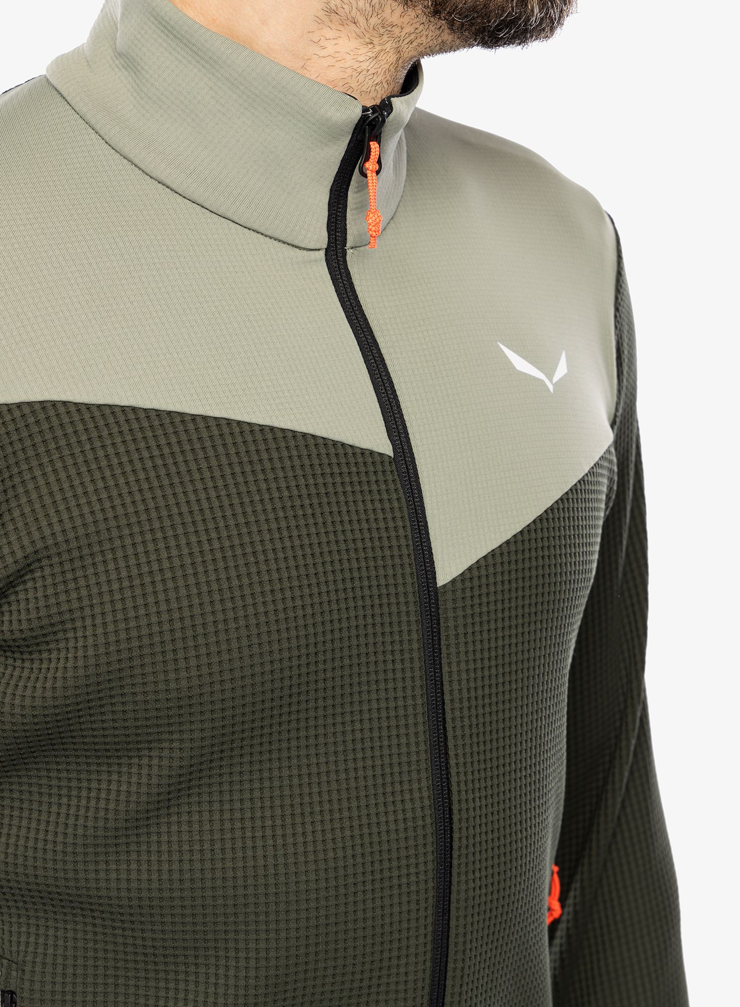 Dukserica od flisa Salewa Puez Waffle Hyb PL Jacket  - olive/shadow