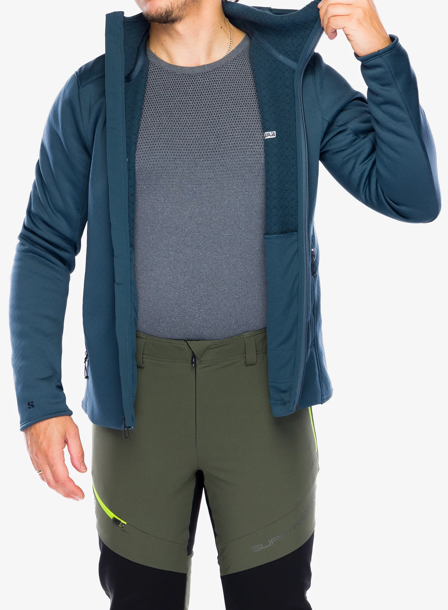 Dukserica od flisa Salomon Essential Midwarm HD - midnight navy