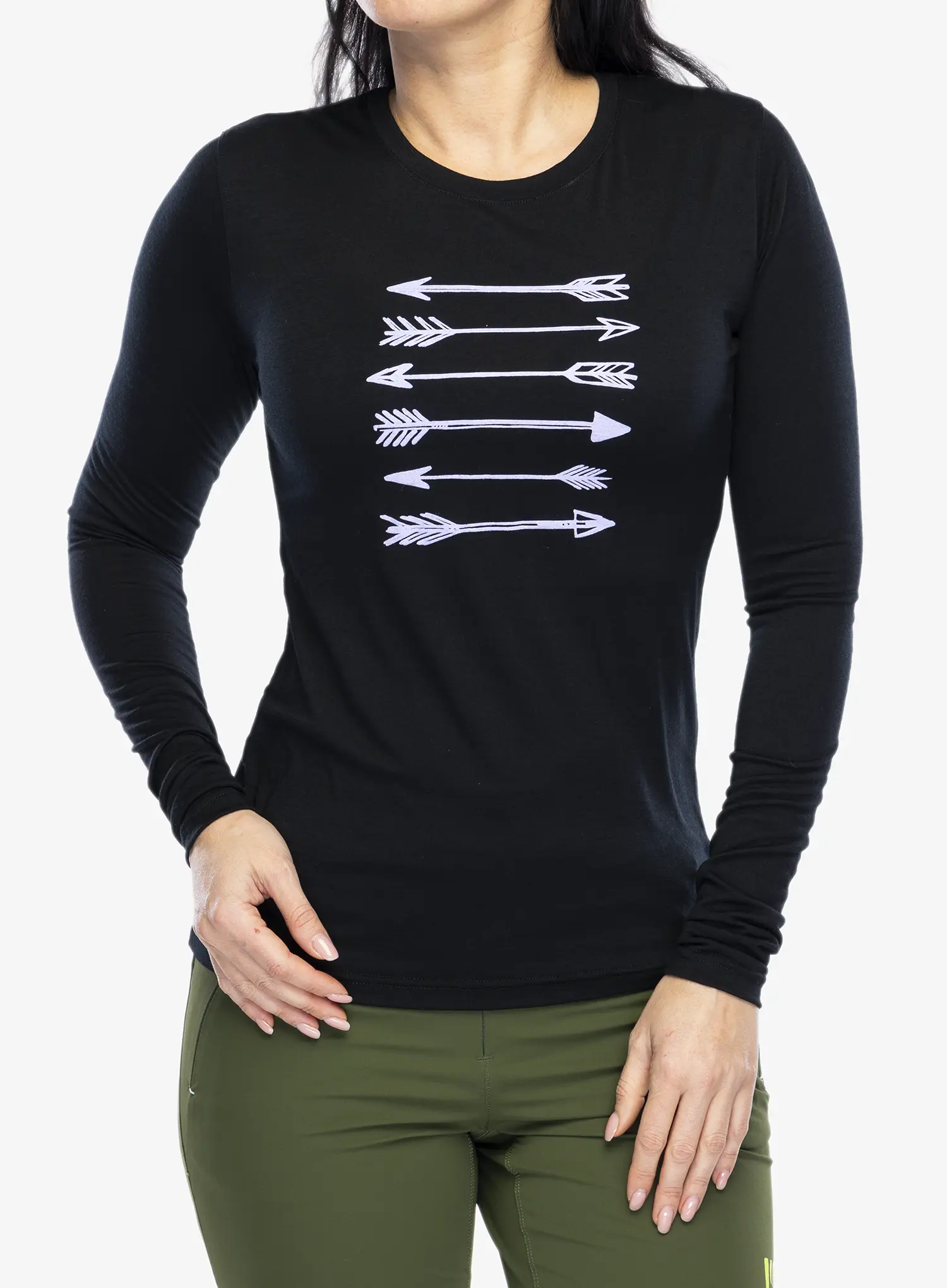 Ženska dukserica Sensor Merino Active PT Tee L/S - black arrows
