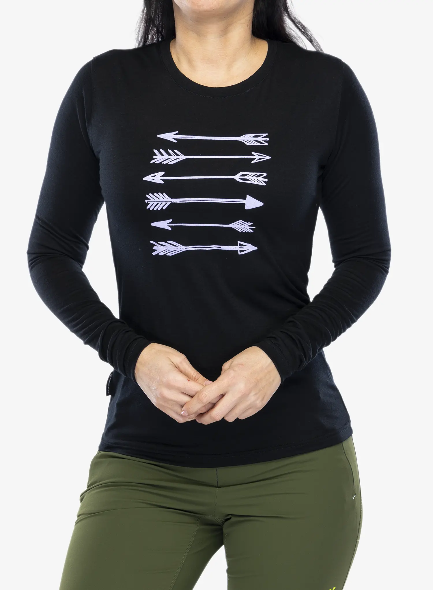 Ženska dukserica Sensor Merino Active PT Tee L/S - black arrows
