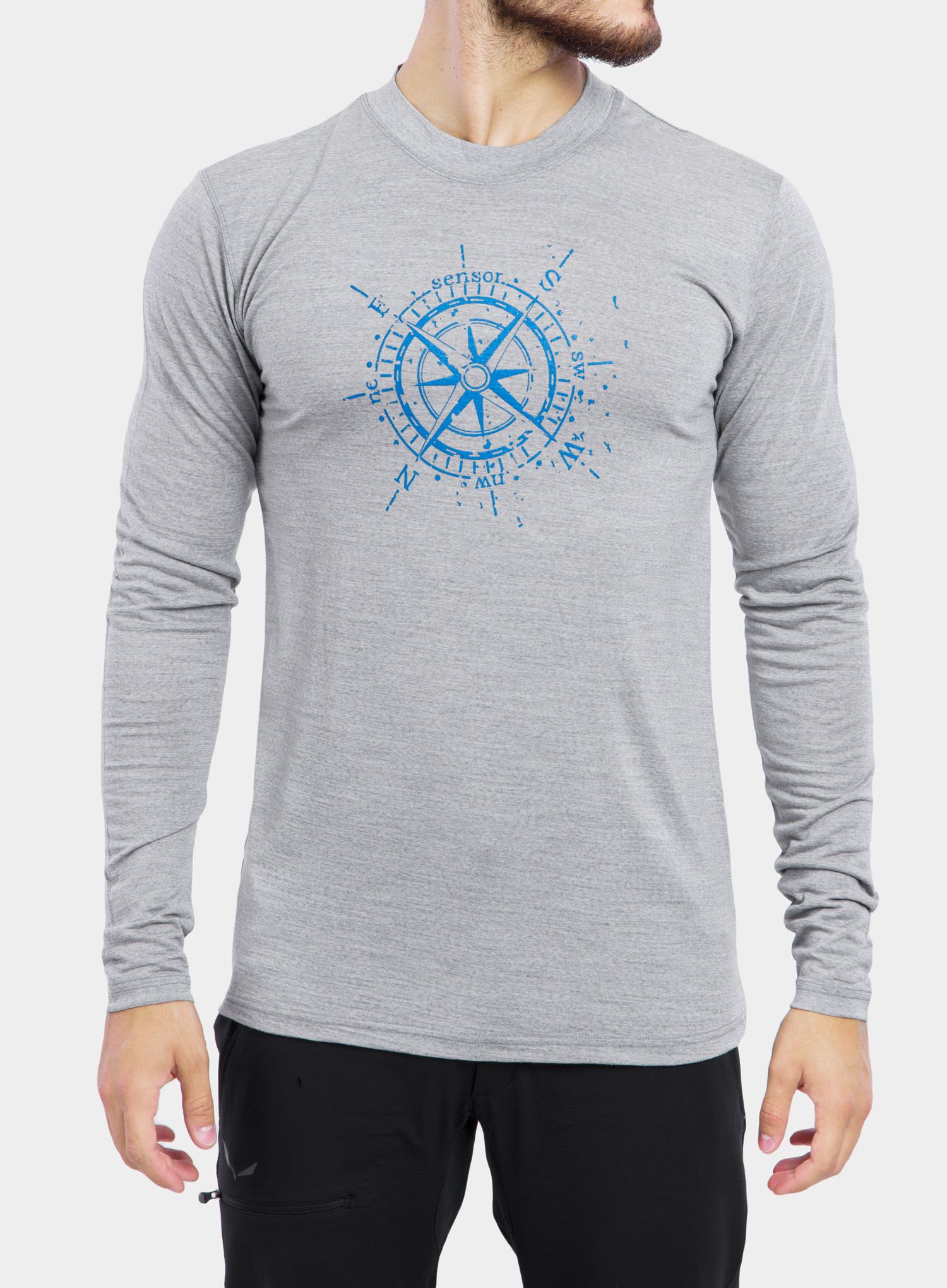 Termoaktivna dukserica Sensor Merino Active PT Tee L/S - grey compass