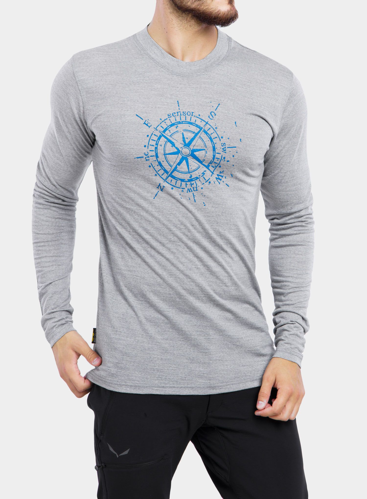 Termoaktivna dukserica Sensor Merino Active PT Tee L/S - grey compass