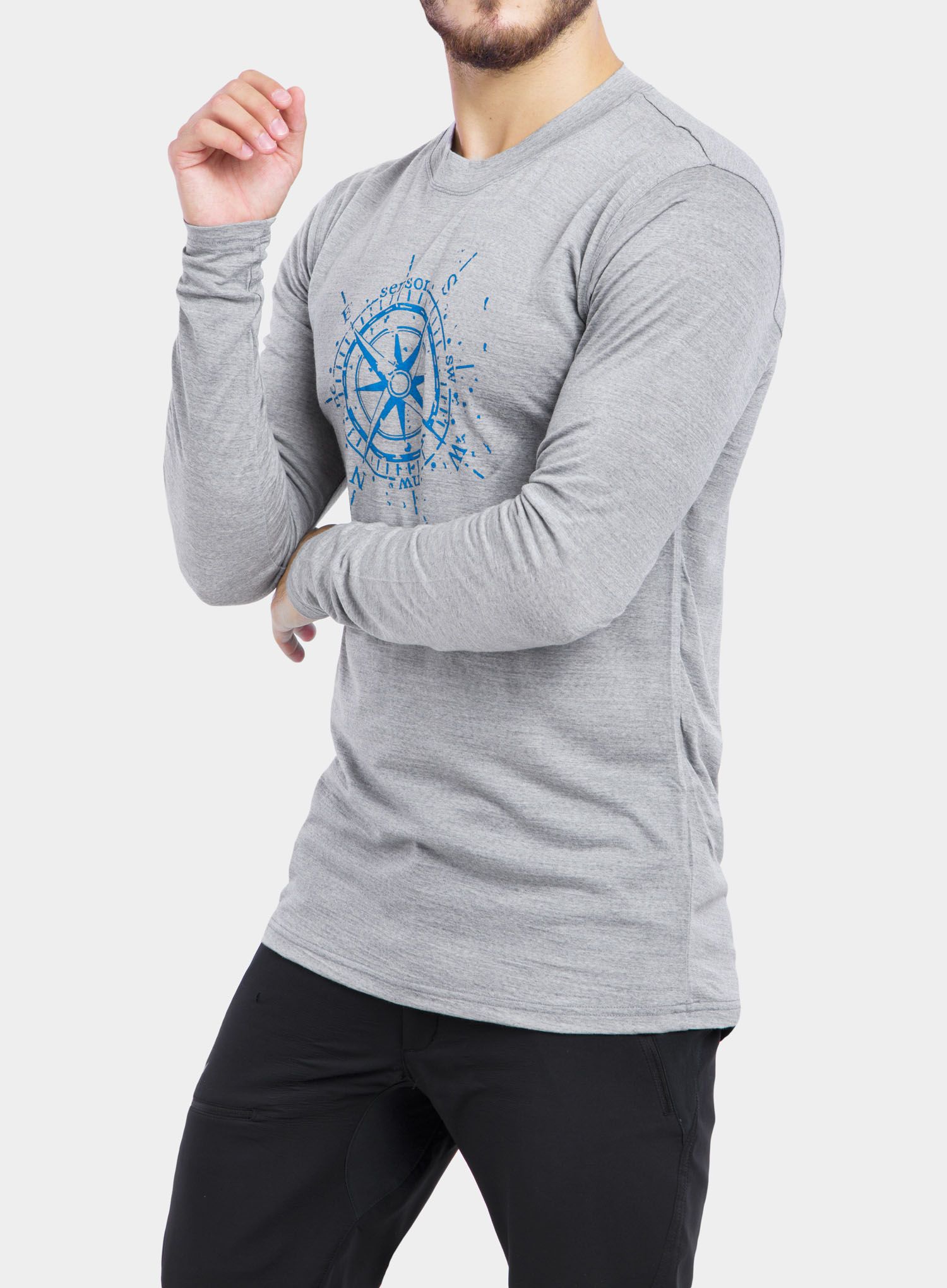 Termoaktivna dukserica Sensor Merino Active PT Tee L/S - grey compass