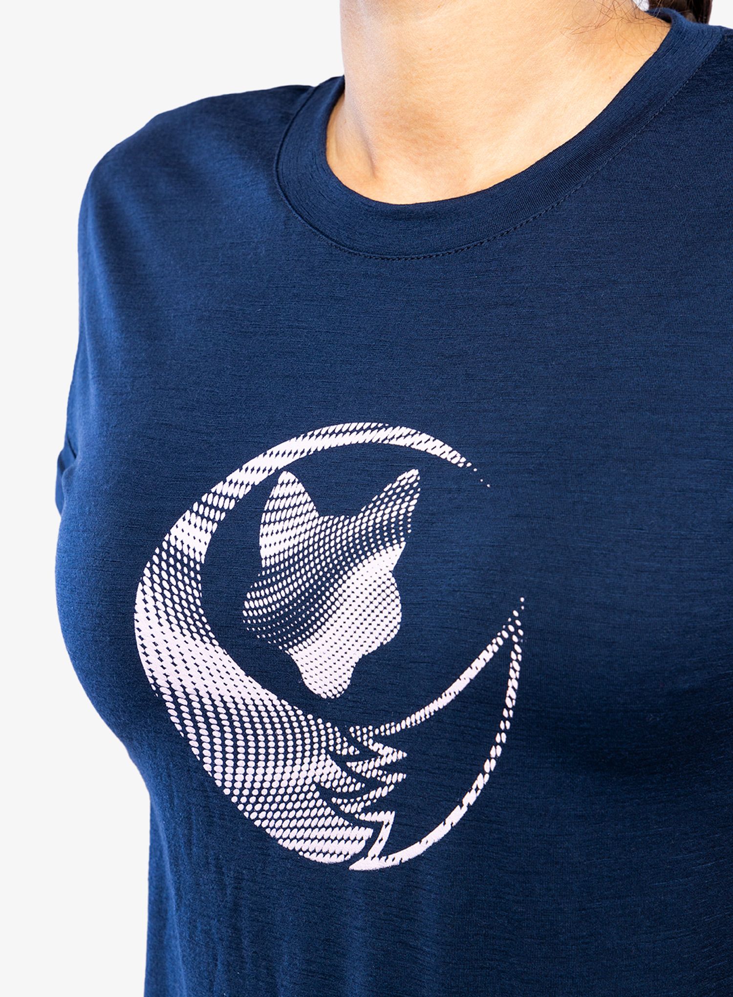 Ženska majica s tiskom Sensor Merino Active PT S/S Fox - deep blue