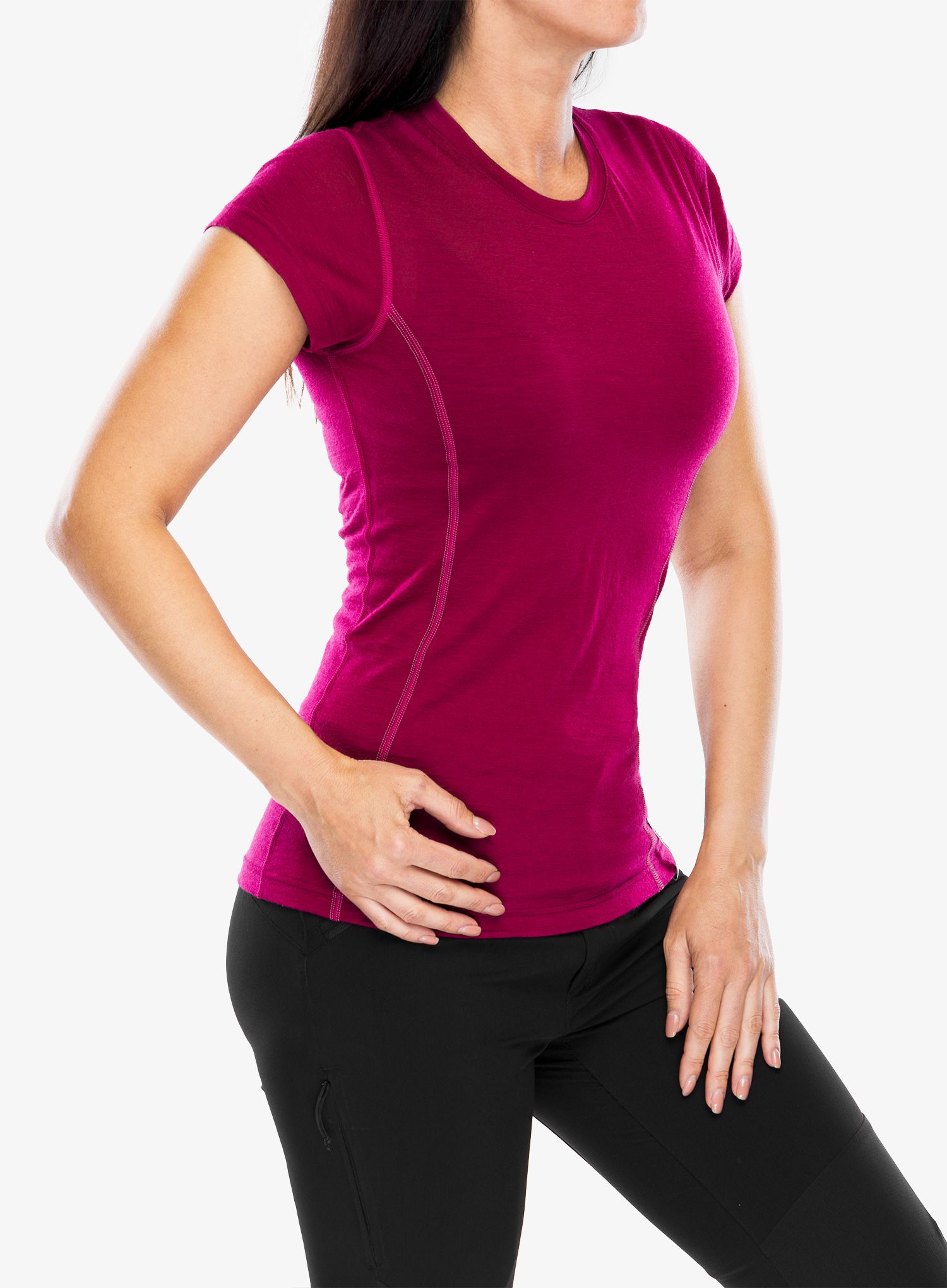 Ženska termoaktivna dukserica Sensor Merino Active Tee S/S - lilla