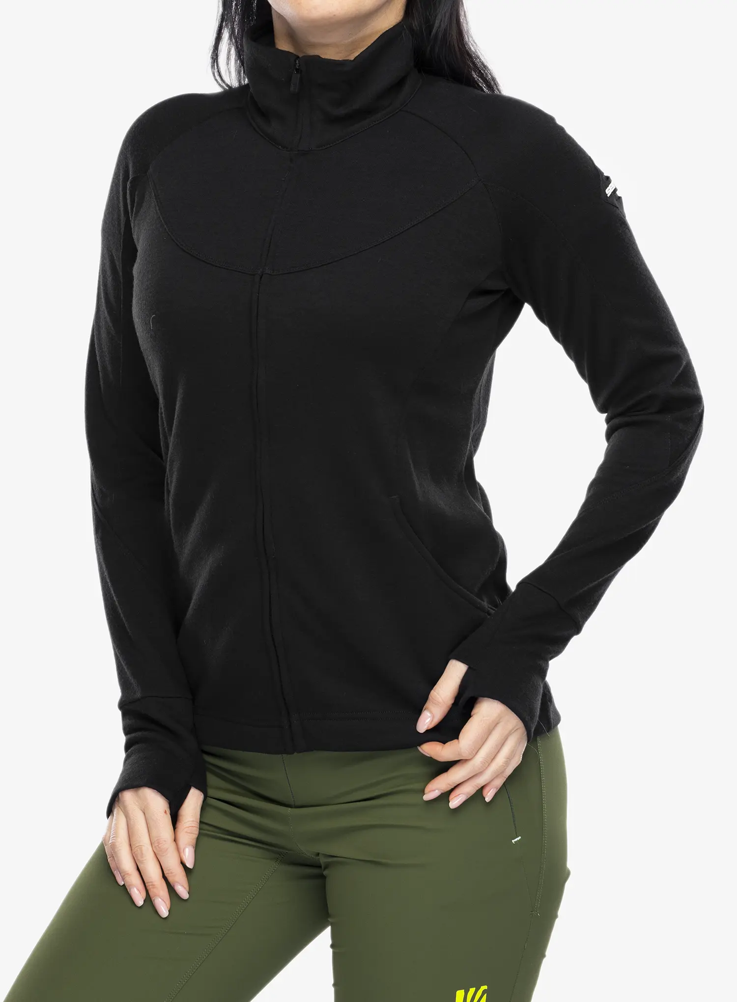 Ženska dukserica Sensor Merino Upper Fleece Full Zip - black