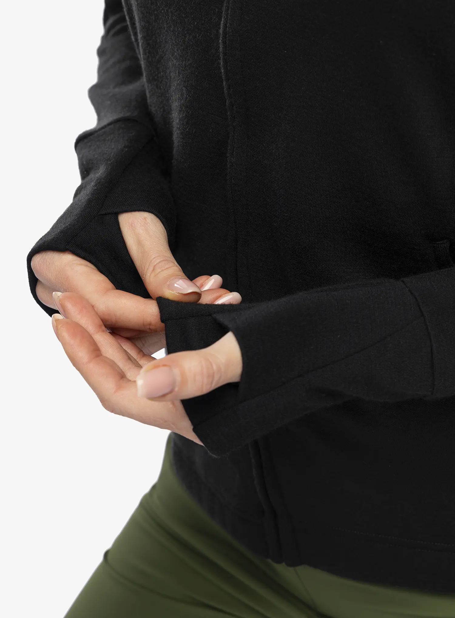 Ženska dukserica Sensor Merino Upper Fleece Full Zip - black