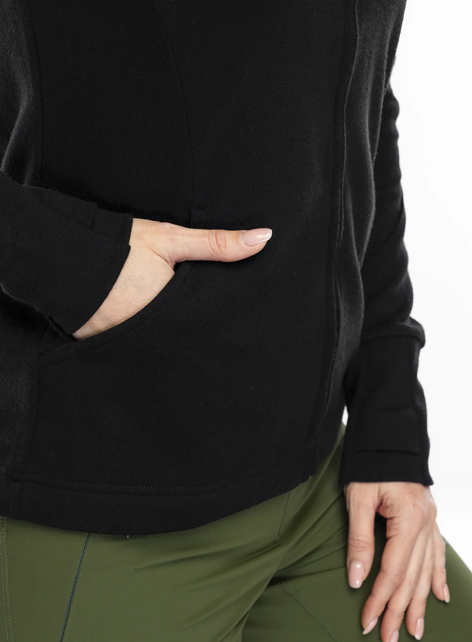 Ženska dukserica Sensor Merino Upper Fleece Full Zip - black