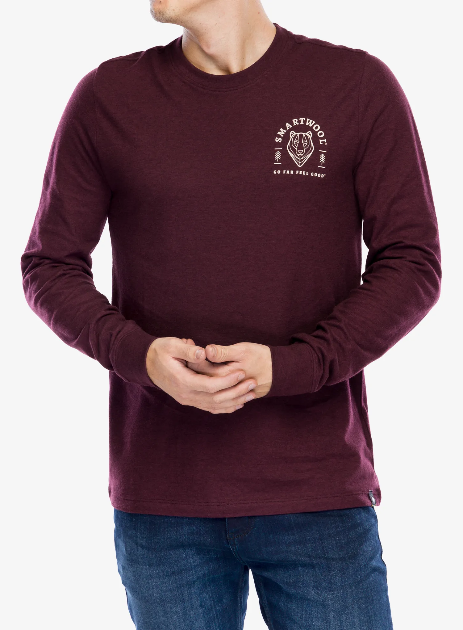 Dukserica Smartwool Bear Stare Graphic Long Sleeve Tee - eggplant